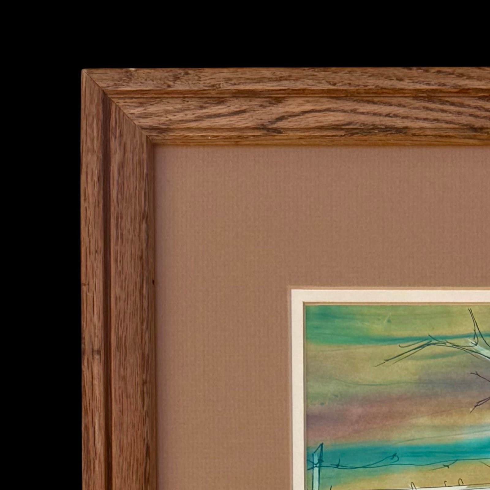 Vintage Leo Thompson Watercolor Painting of Rural Landscape, Signed & Framed Americana Art - 5
