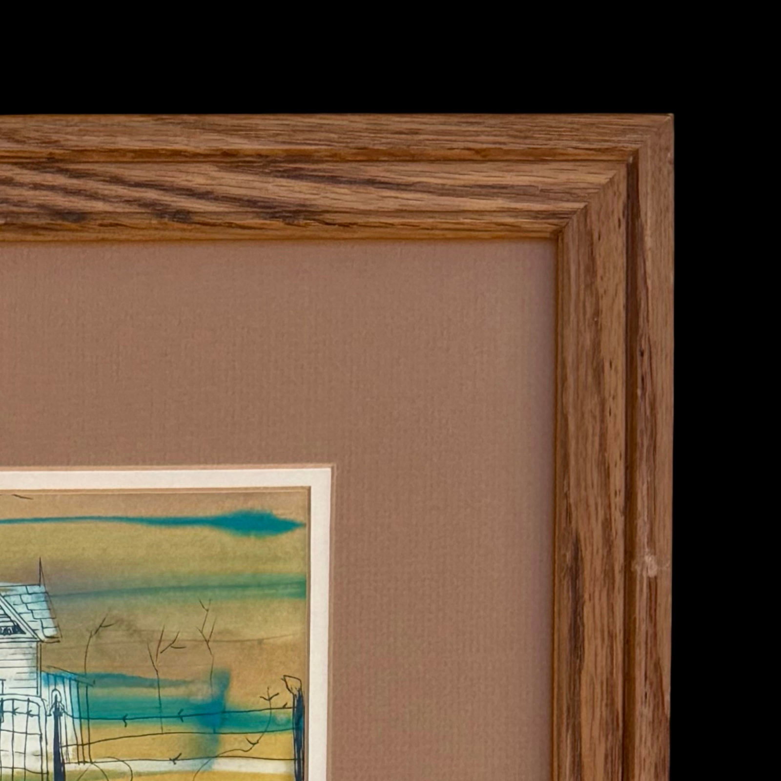 Vintage Leo Thompson Watercolor Painting of Rural Landscape, Signed & Framed Americana Art - 6
