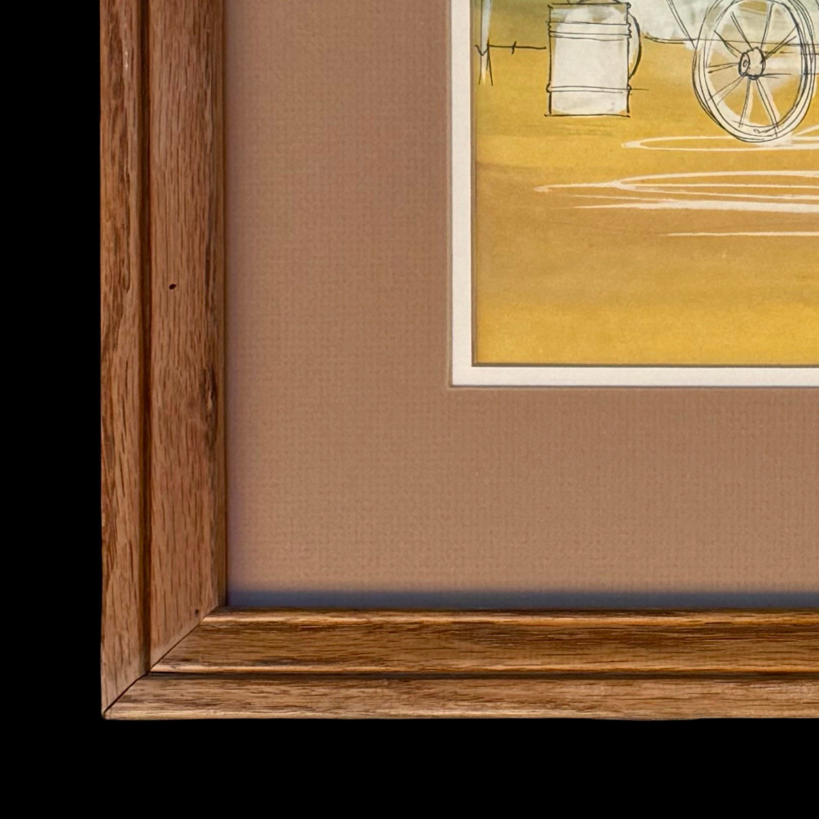 Vintage Leo Thompson Watercolor Painting of Rural Landscape, Signed & Framed Americana Art - 8