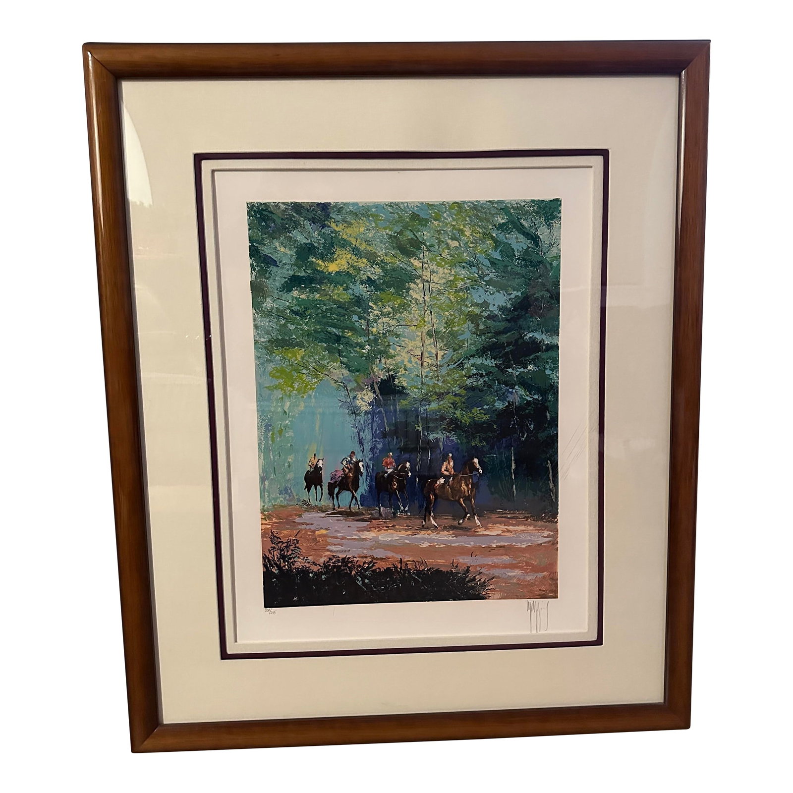Vintage Mark King "Morning Workout" Equestrian Series, Limited Edition Serigraph Print, Signed, 230/: Mark King "Morning Workout" equestrian series, limited edition Serigraph, 230/295, Signed, 34x28 (framed) Includes Certificate of Authenticity Condition: Alterations: Original Condition Unaltered Impe