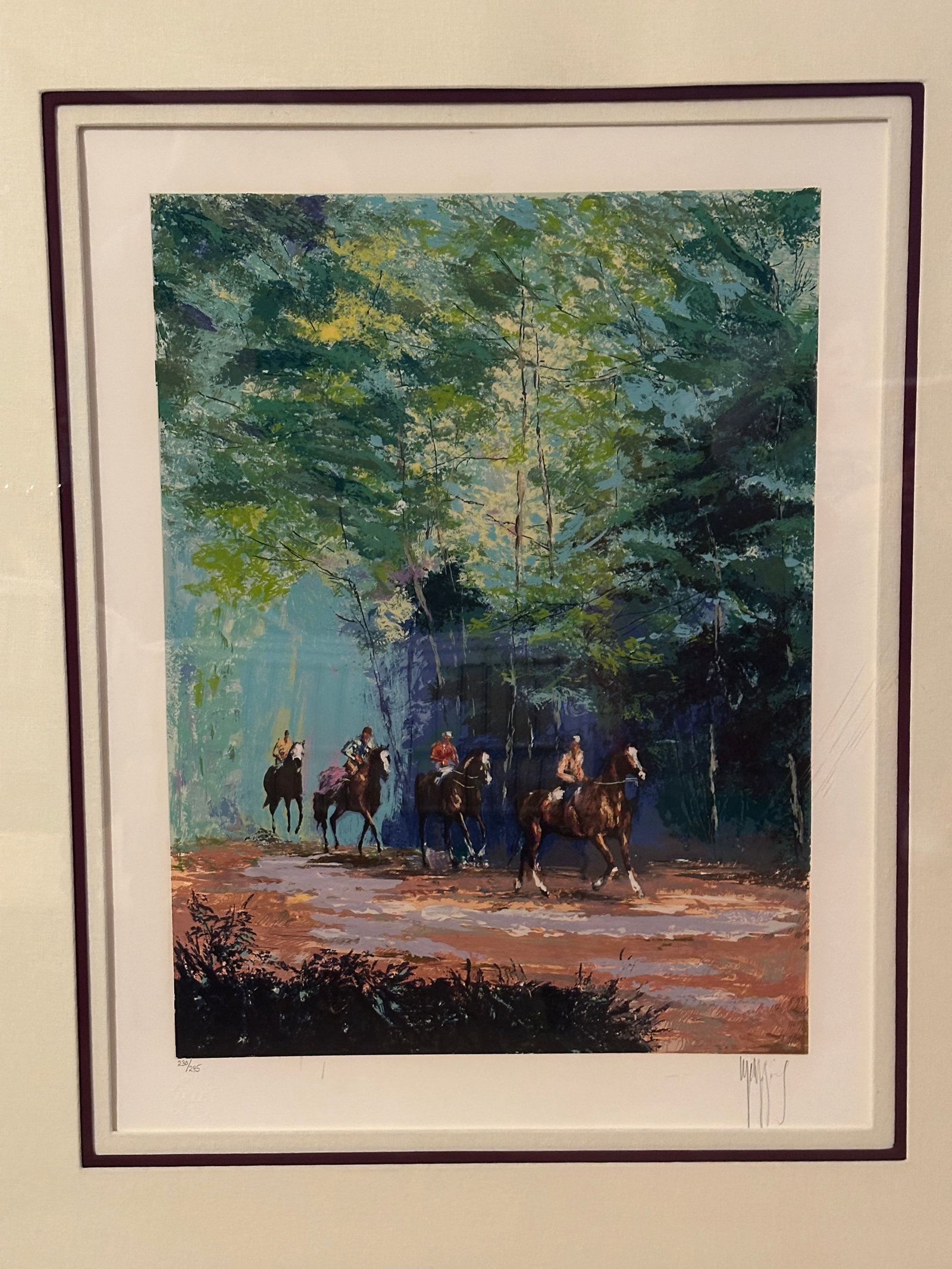 Vintage Mark King "Morning Workout" Equestrian Series, Limited Edition Serigraph Print, Signed, 230/ - 2