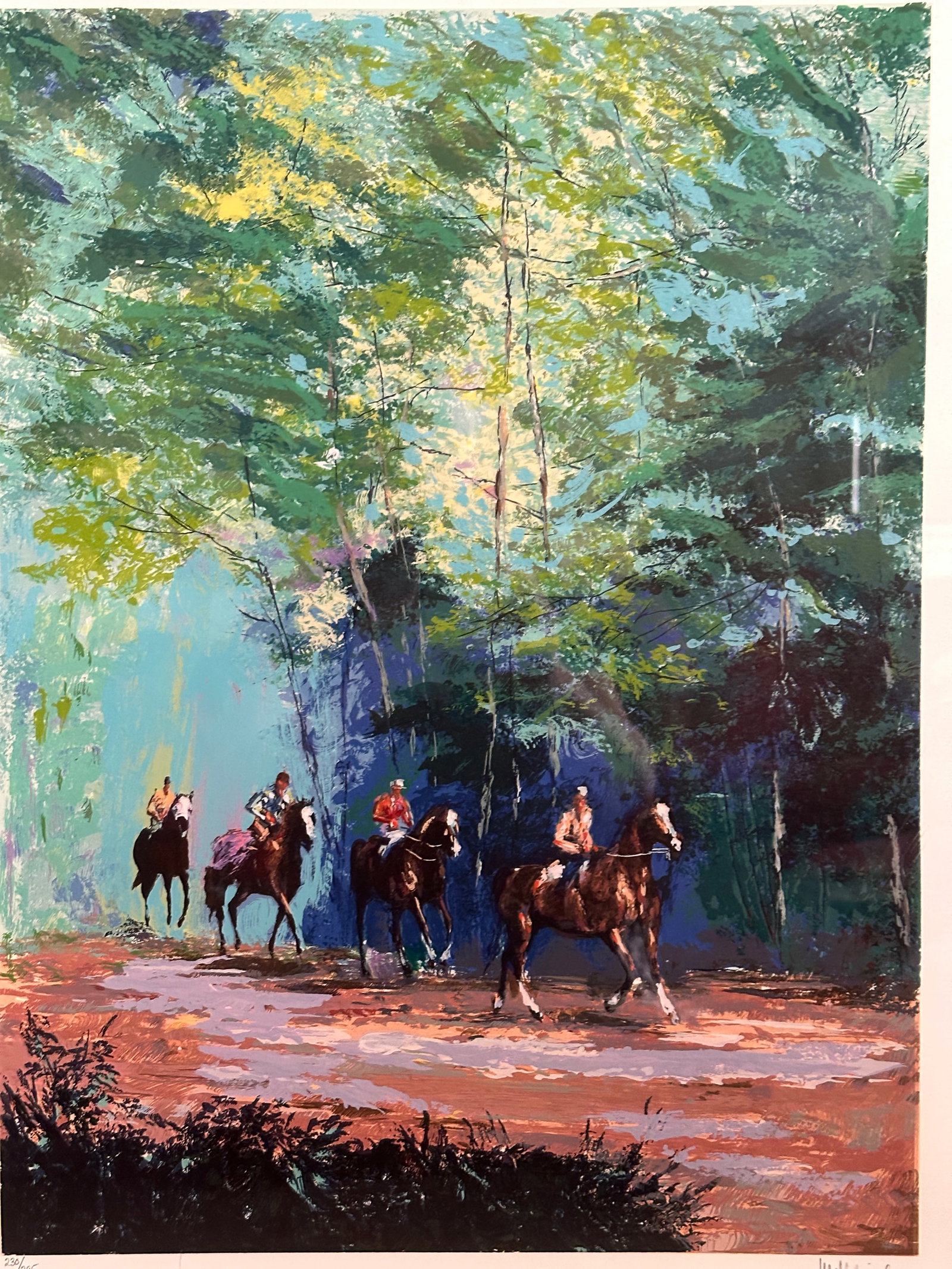 Vintage Mark King "Morning Workout" Equestrian Series, Limited Edition Serigraph Print, Signed, 230/ - 3