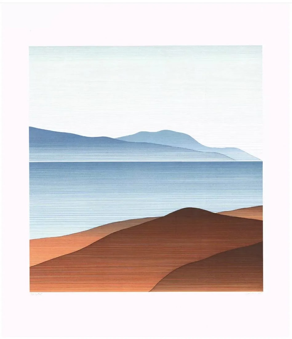 1985 "Landscape #1" Minimalist Limited Edition Silkscreen by Claudia Keller - 2