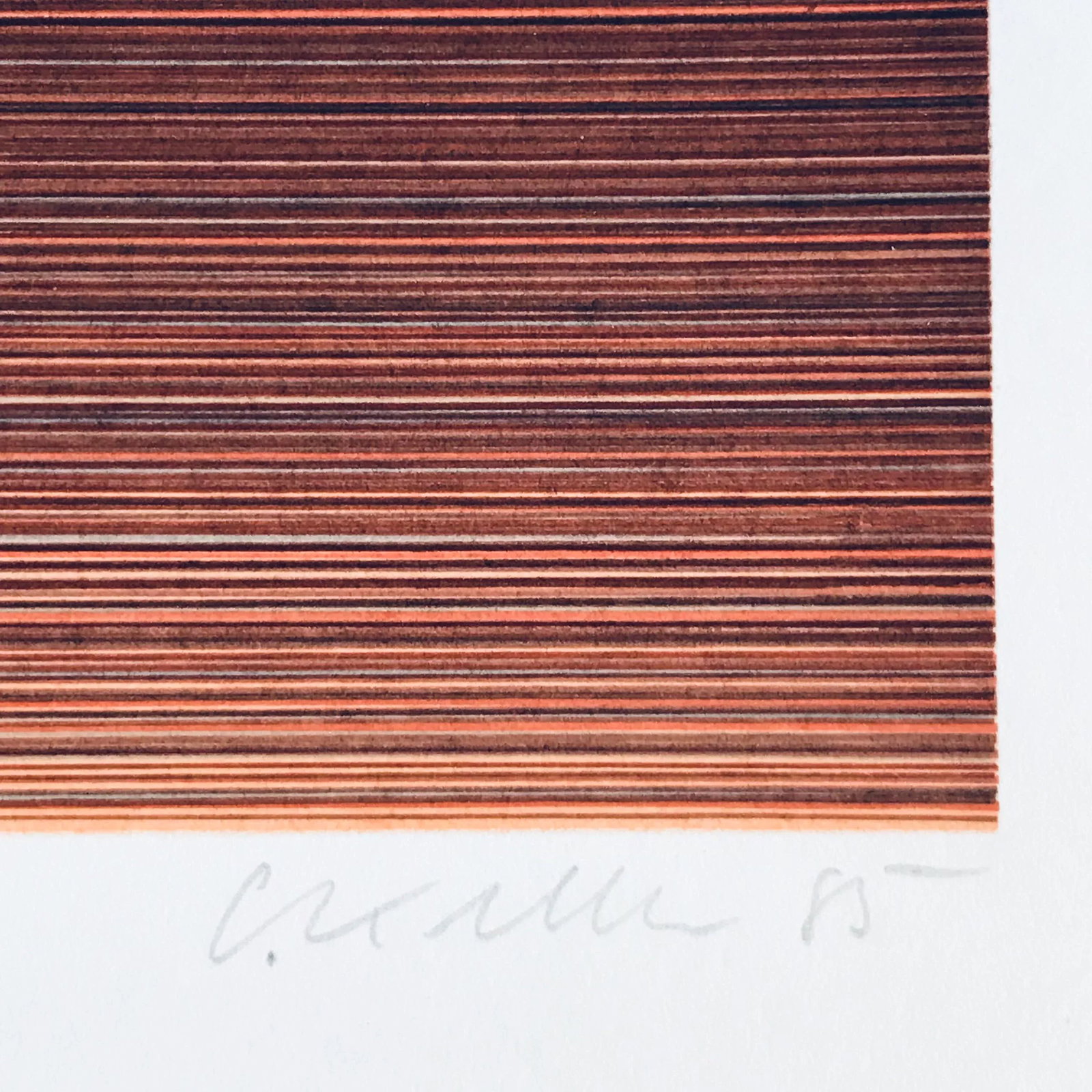 1985 "Landscape #1" Minimalist Limited Edition Silkscreen by Claudia Keller - 3