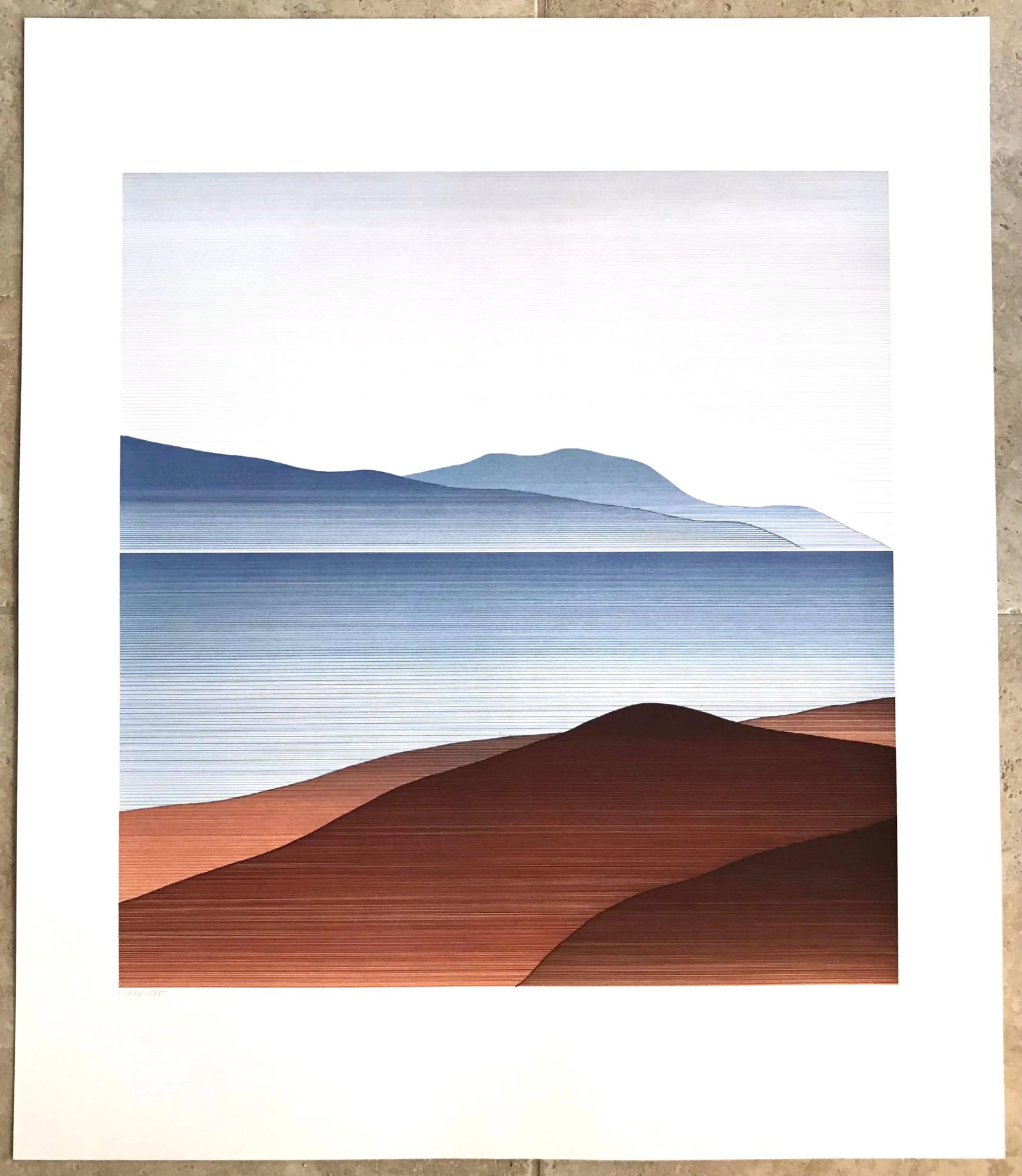1985 "Landscape #1" Minimalist Limited Edition Silkscreen by Claudia Keller - 8