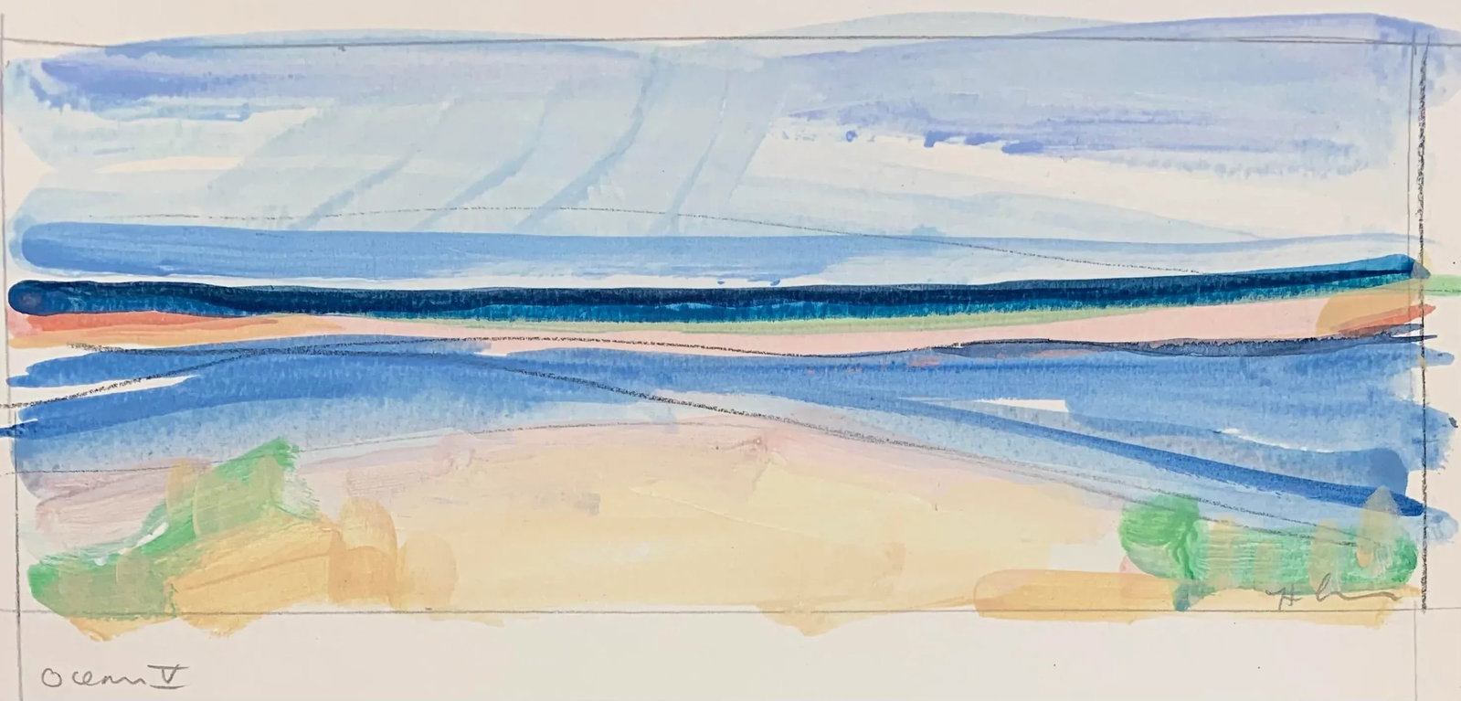 Oceanscape V on Paper - 2