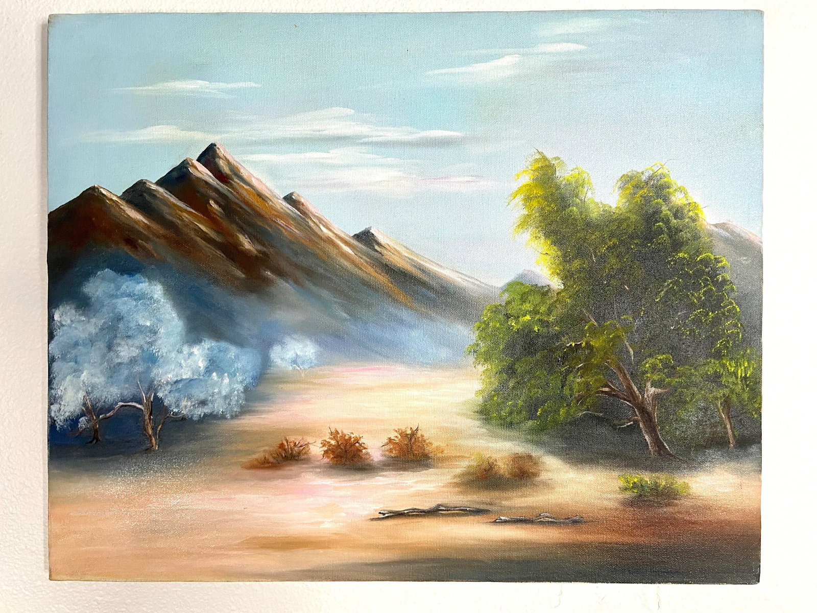 1980s California Desert Mountain Landscape Oil Painting by JH Bicknell - 2