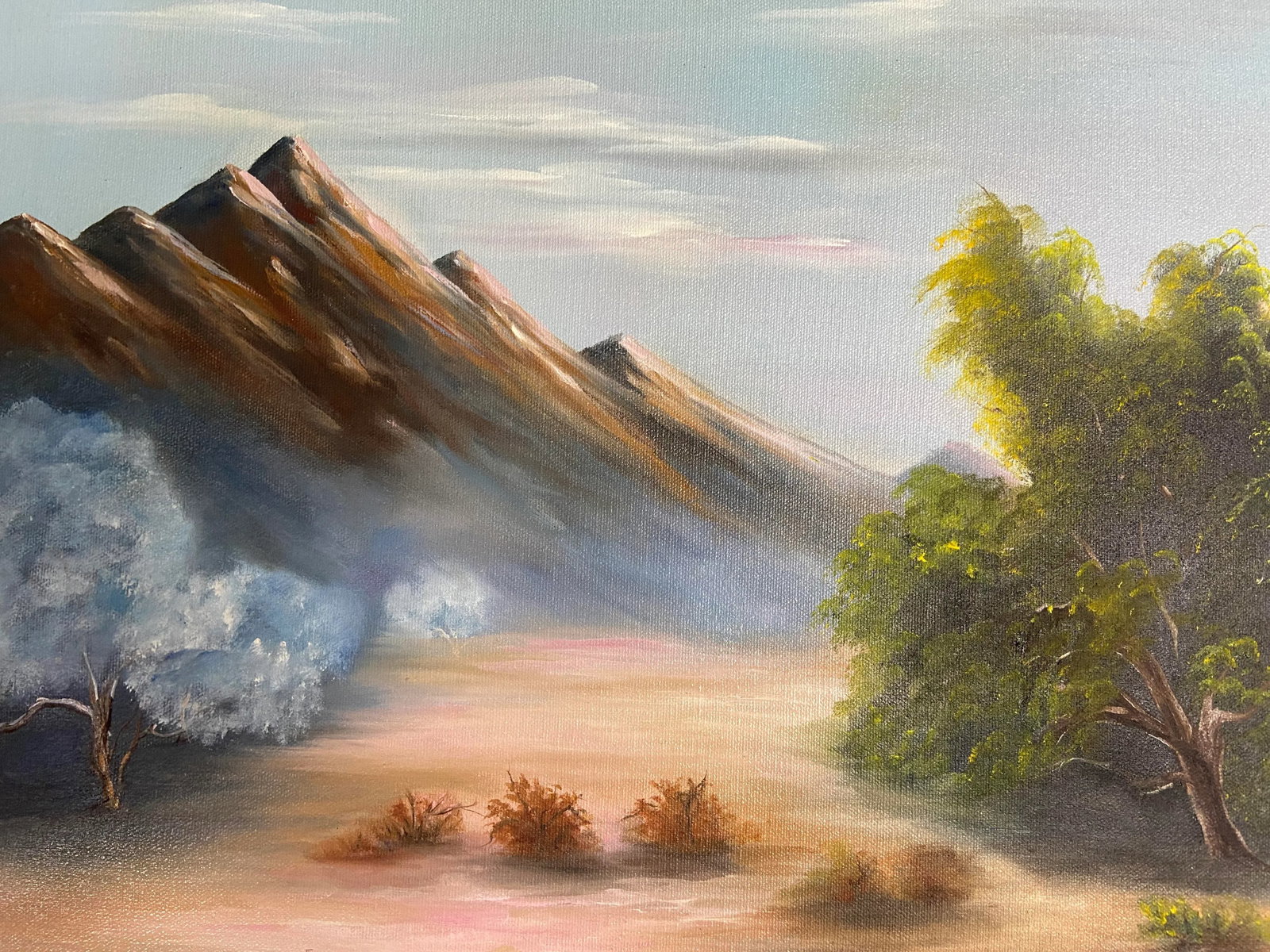 1980s California Desert Mountain Landscape Oil Painting by JH Bicknell - 4