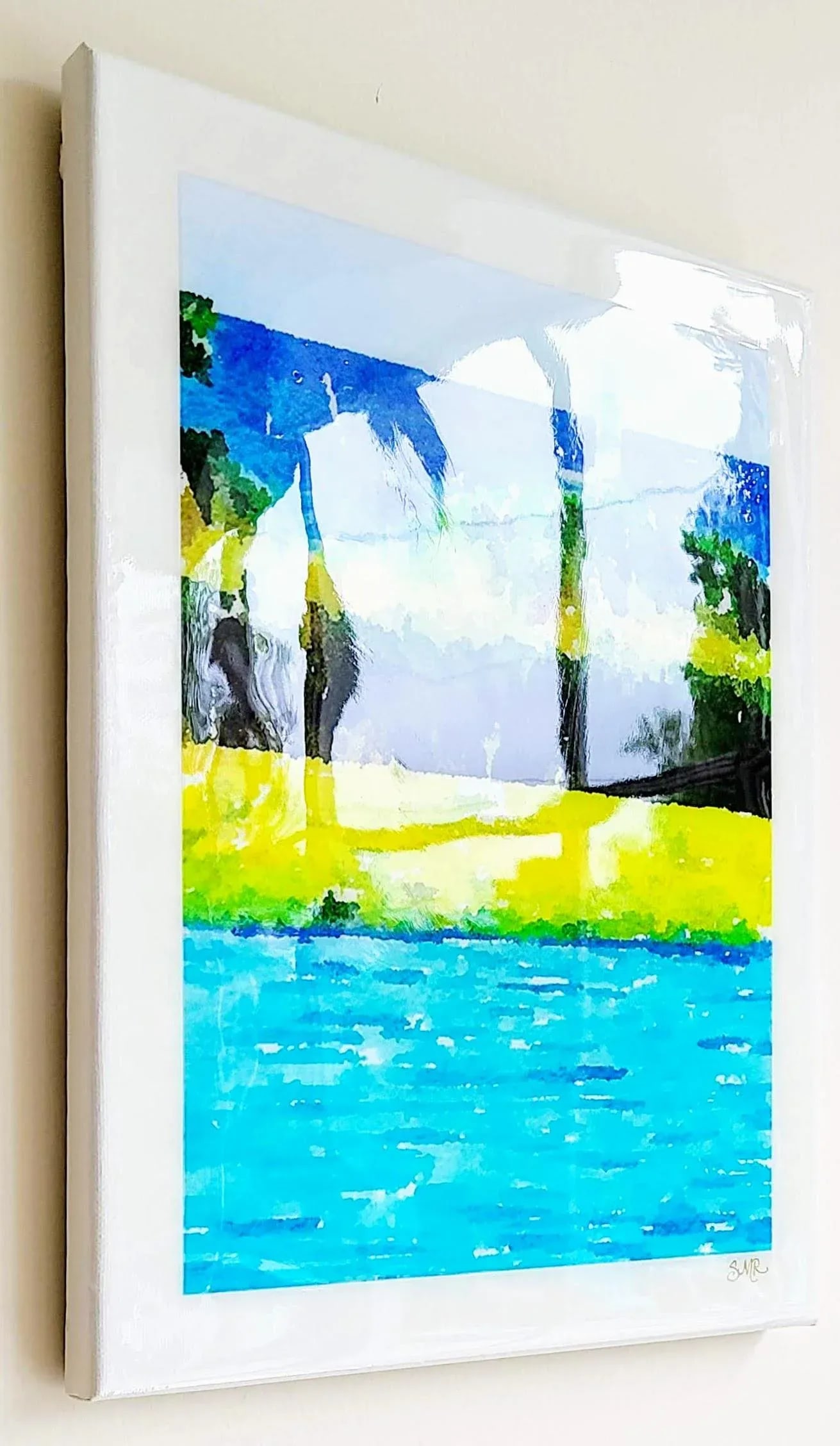 Poolside Seascape - Contemporary Tropical Seascape Digital Watercolor Print by Suzanne MacCrone Roge - 3