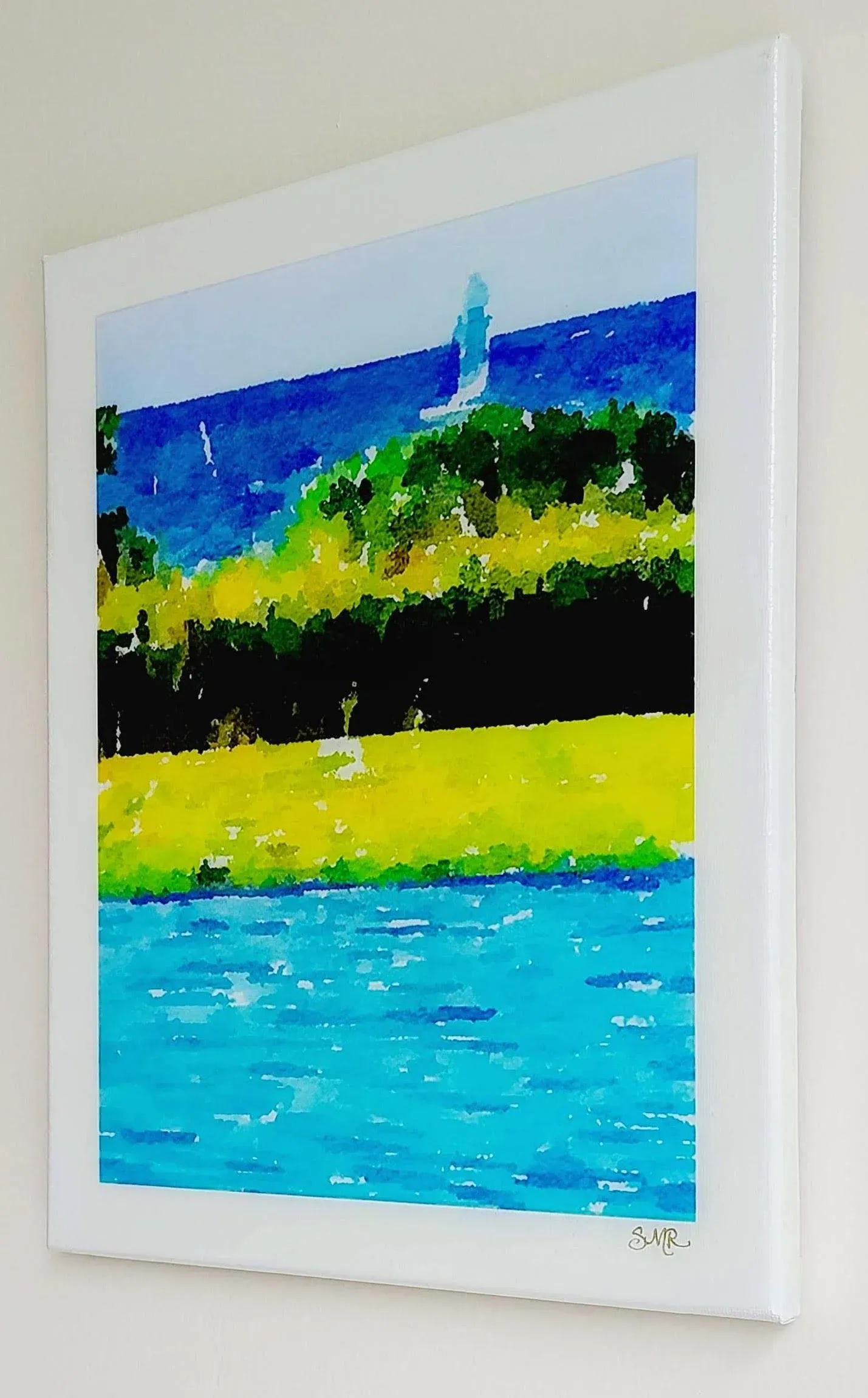 Poolside Seascape - Contemporary Tropical Seascape Digital Watercolor Print by Suzanne MacCrone Roge - 4