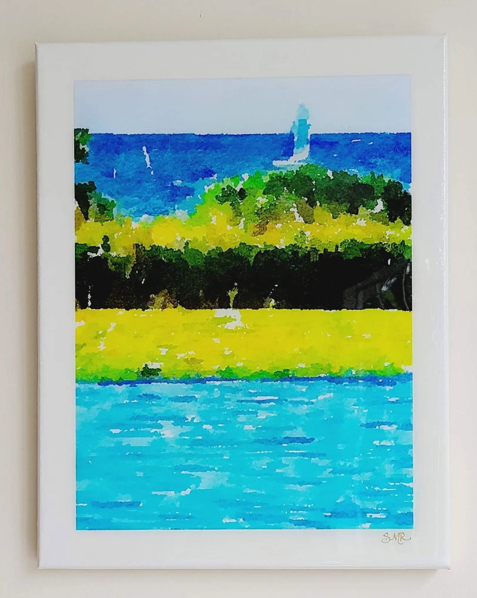 Poolside Seascape - Contemporary Tropical Seascape Digital Watercolor Print by Suzanne MacCrone Roge - 6