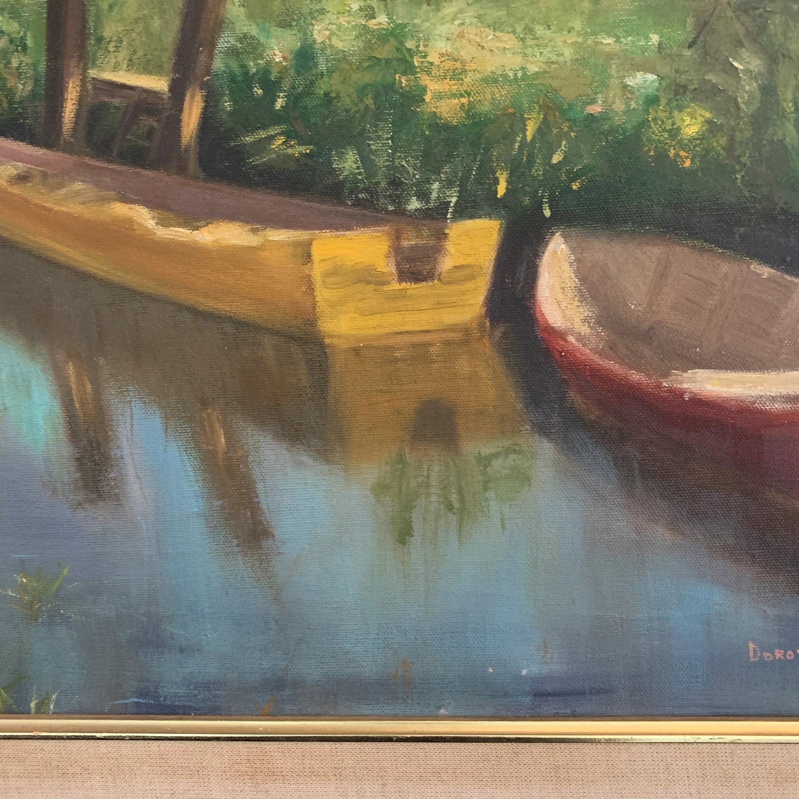 Mid 20th Century Coastal Scene Oil Painting by Dorothy Weinstein, Framed - 5