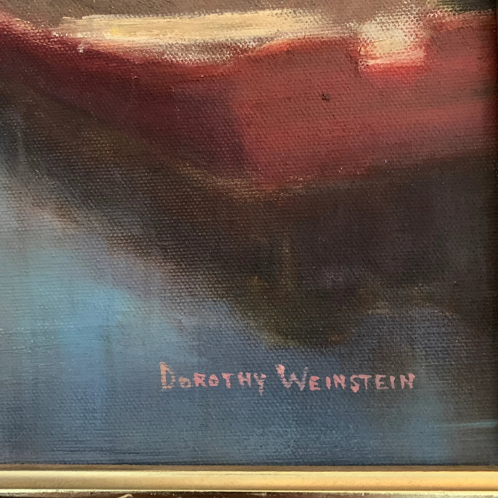 Mid 20th Century Coastal Scene Oil Painting by Dorothy Weinstein, Framed - 6