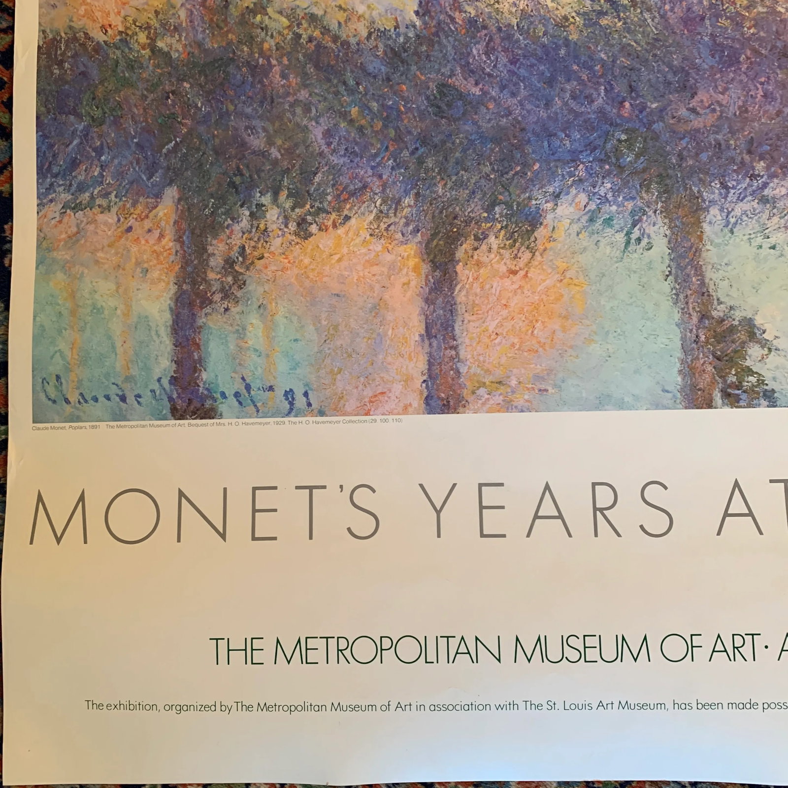 1978 Claude Monet Metropolitan Museum of Art Exhibition Poster - 5