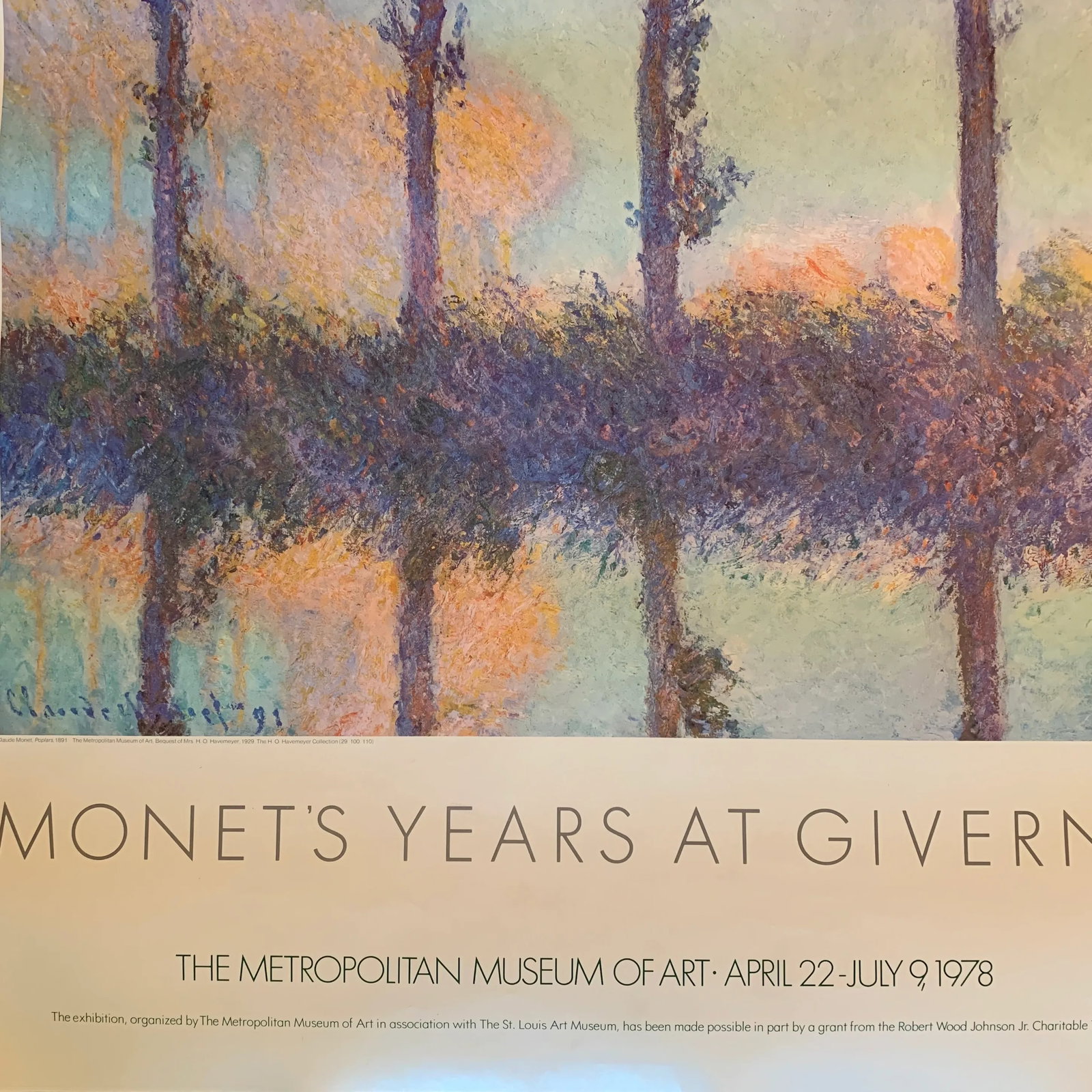 1978 Claude Monet Metropolitan Museum of Art Exhibition Poster - 8