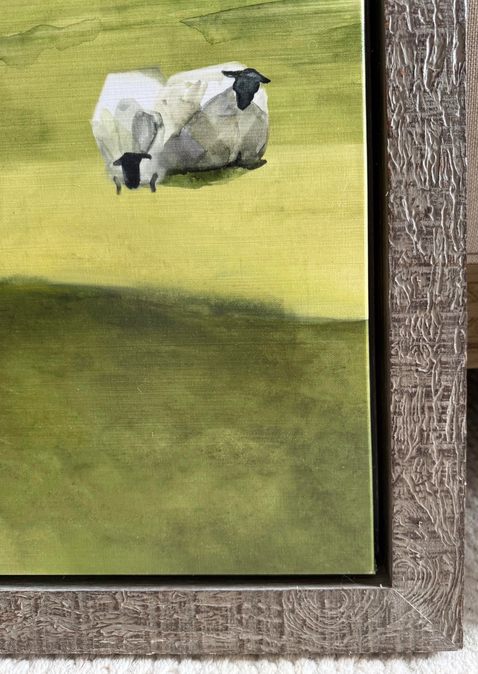 Leftbank Large Pastoral Sheep Landscape Prints Art Framed Pair - Set of 2 Modern Farmhouse Wall Art - 5