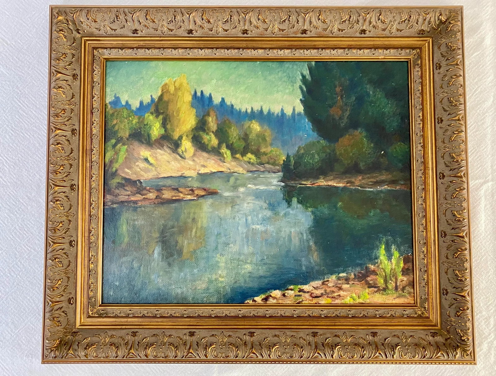 Vintage 1940's Oregon Landscape Painting by John Dominique - 5
