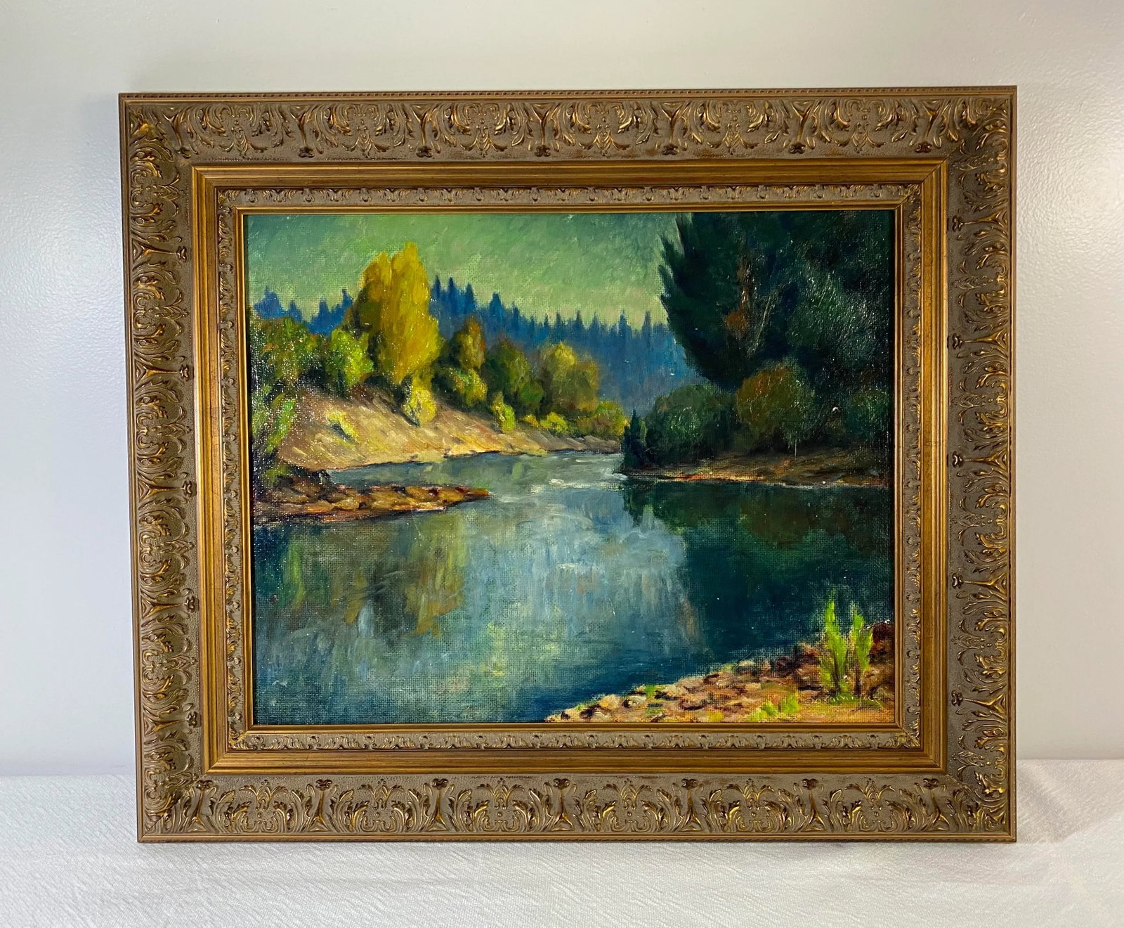 Vintage 1940's Oregon Landscape Painting by John Dominique - 8