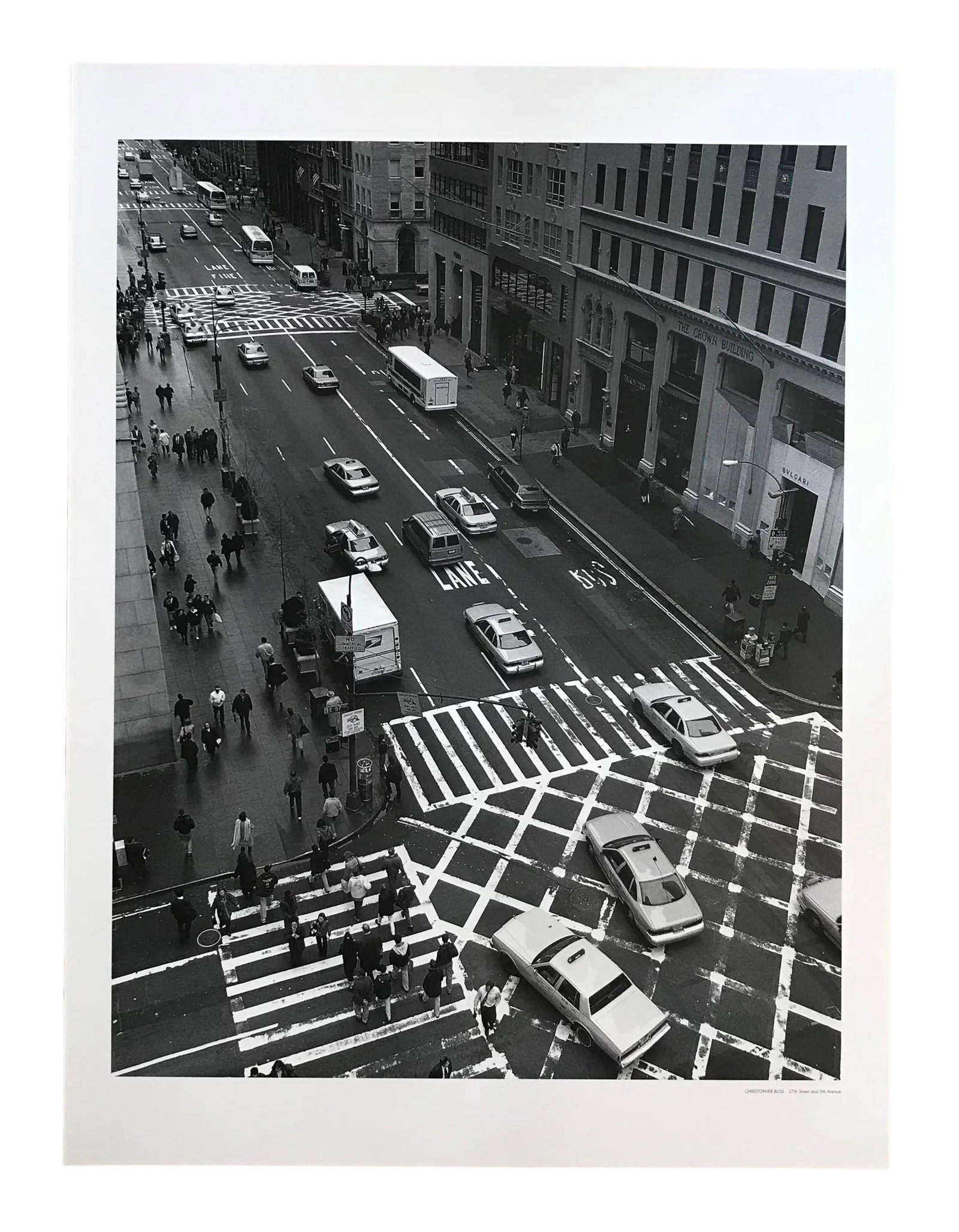 1980s "57th Street and 5th Avenue" New York Cityscape Black and White Photograph by Christopher Blis (1 of 8)