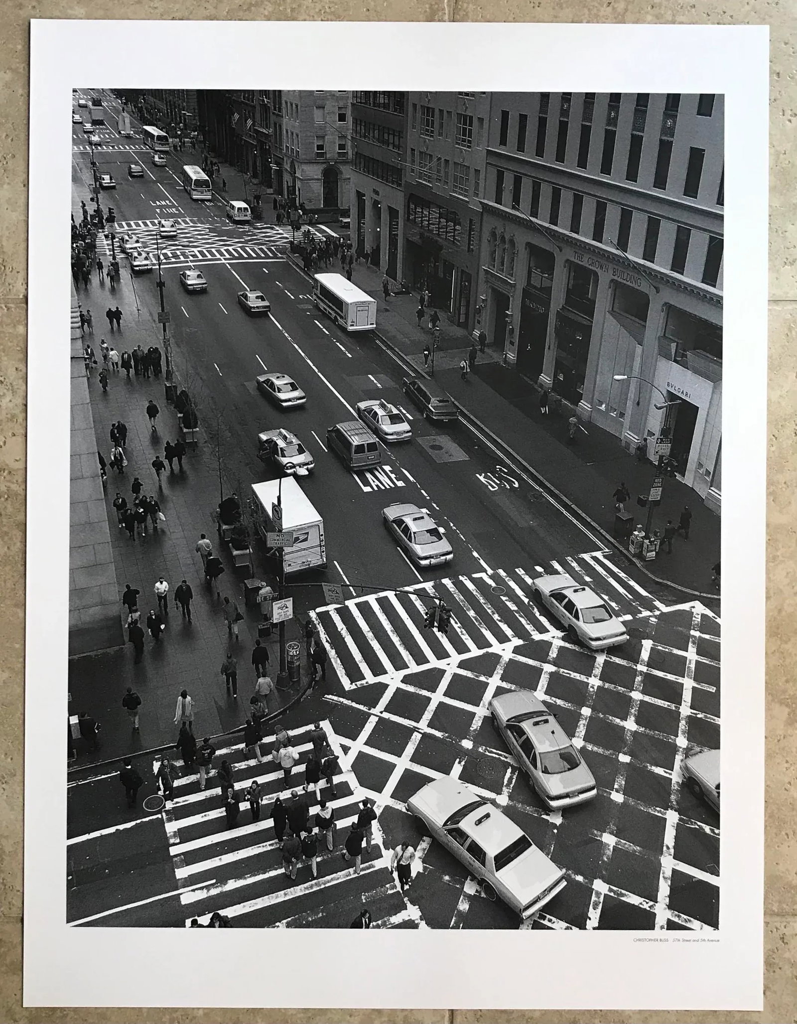 1980s "57th Street and 5th Avenue" New York Cityscape Black and White Photograph by Christopher Blis - 8