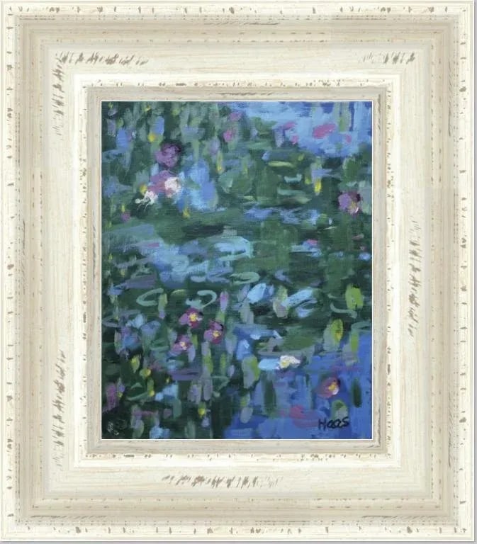 Water Gardens - Three White Lilies, Impressionist Oil Painting - 3