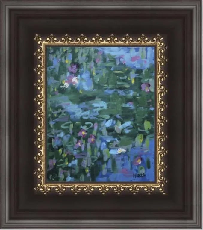 Water Gardens - Three White Lilies, Impressionist Oil Painting - 4