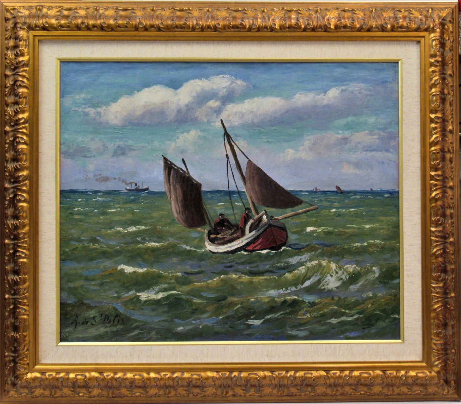 Rene Lienard De Saint Delis, Pecheurs en Mer (Fishermen at Sea), c1920 - 10