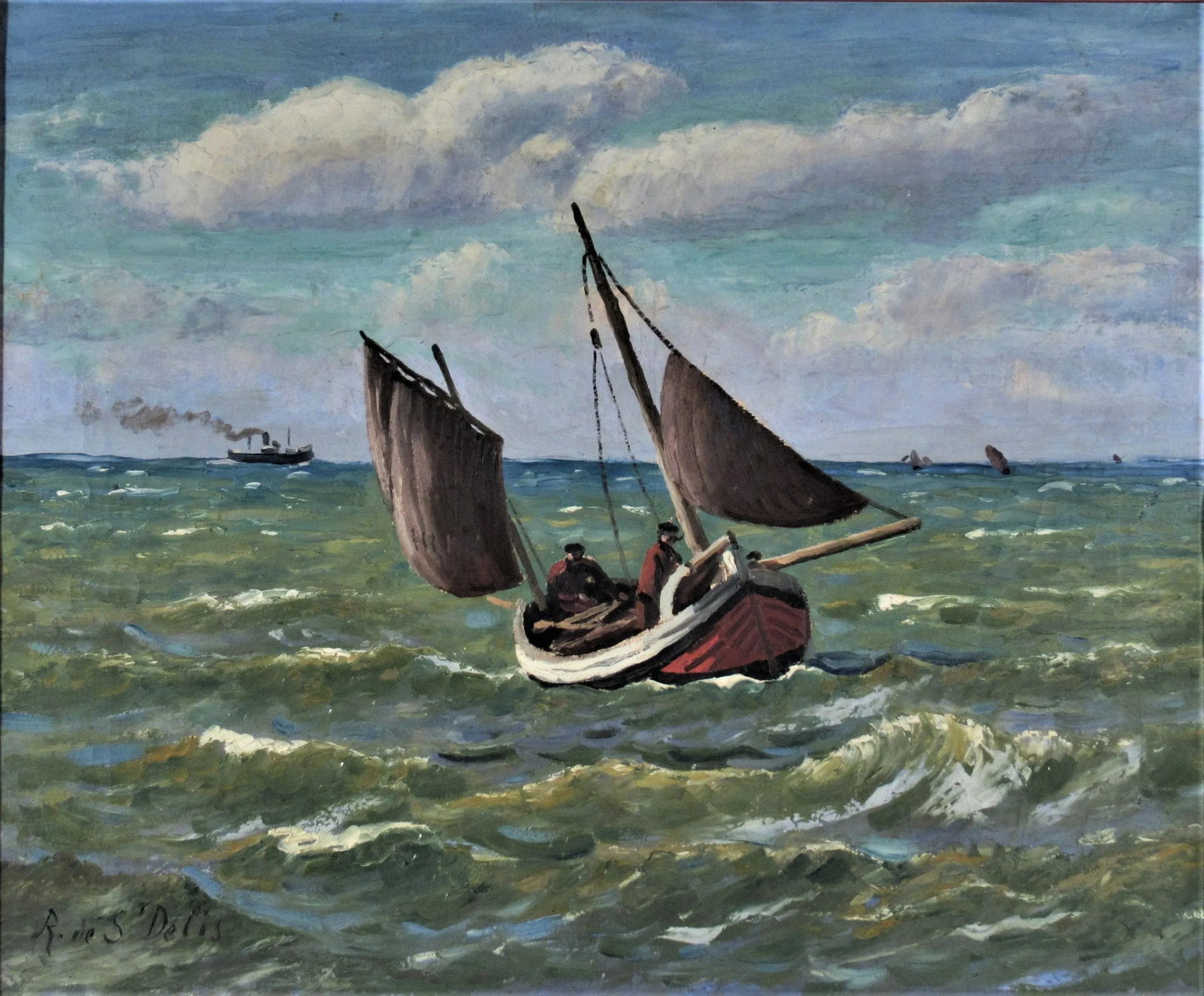 Rene Lienard De Saint Delis, Pecheurs en Mer (Fishermen at Sea), c1920 - 2