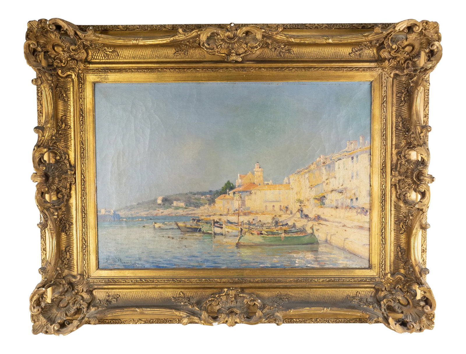 French Impressionist Oil Painting of Cassis France by James Wilhems: We are offering this extremely fine Oil Painting. This excellent painting is in the style of the French Impressionist school of the seaside in Cassis France. The painting is signed for artist James