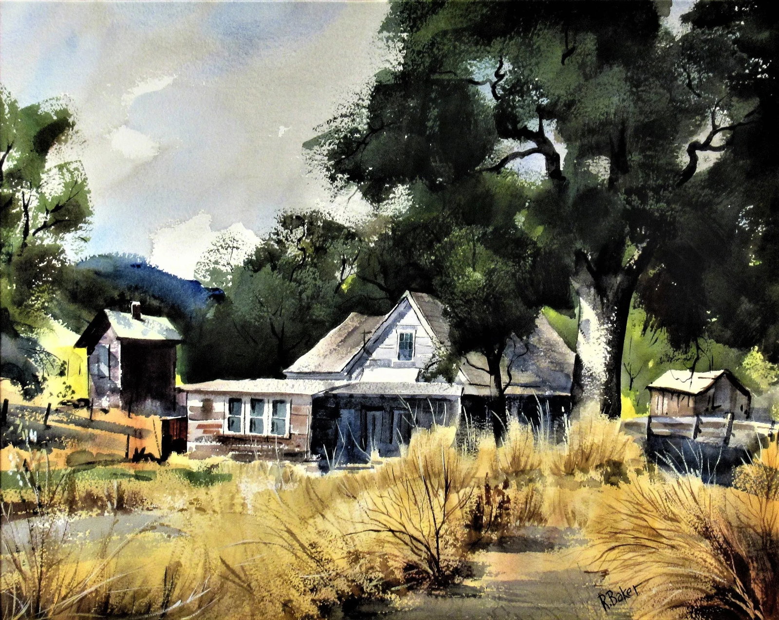 Ralph Baker, California Landscape with Farm, Circa 1950 - 2