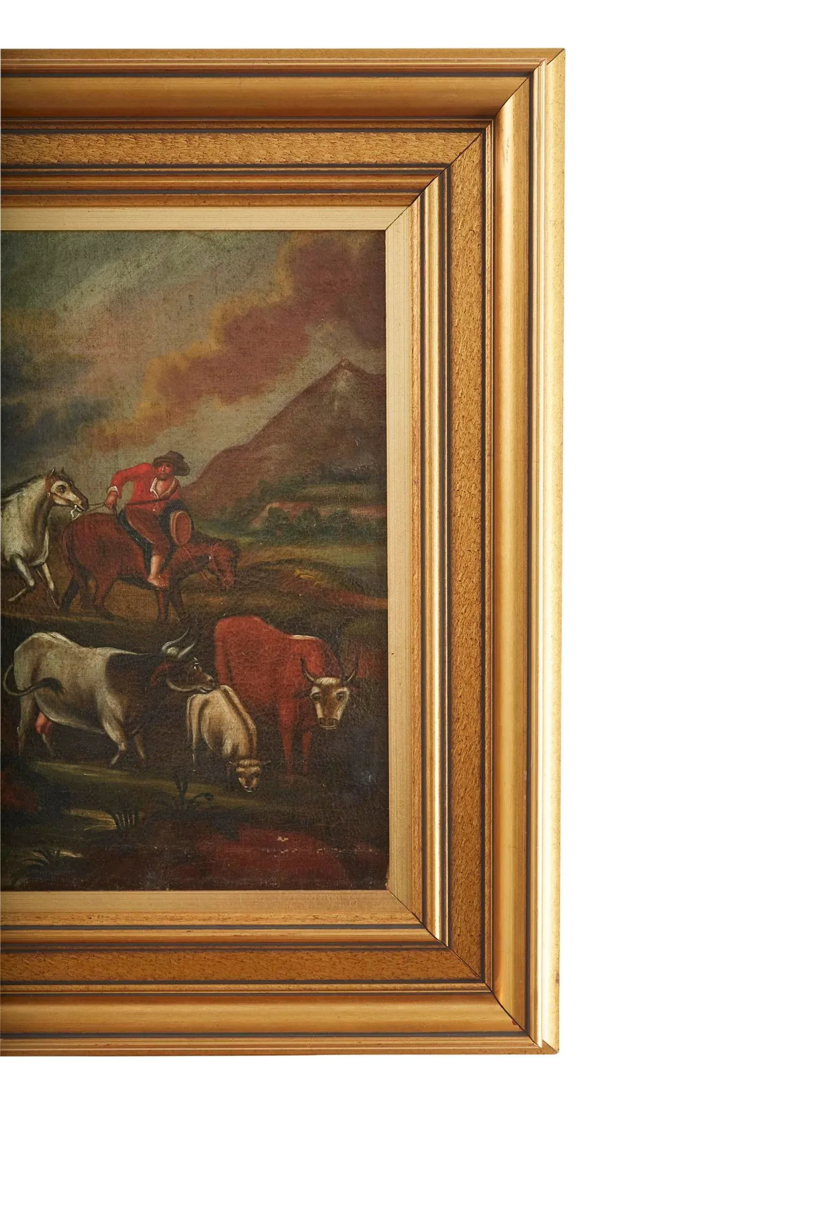 19th Century Dutch Figurative Hillside Scene Oil Painting, Framed - 7
