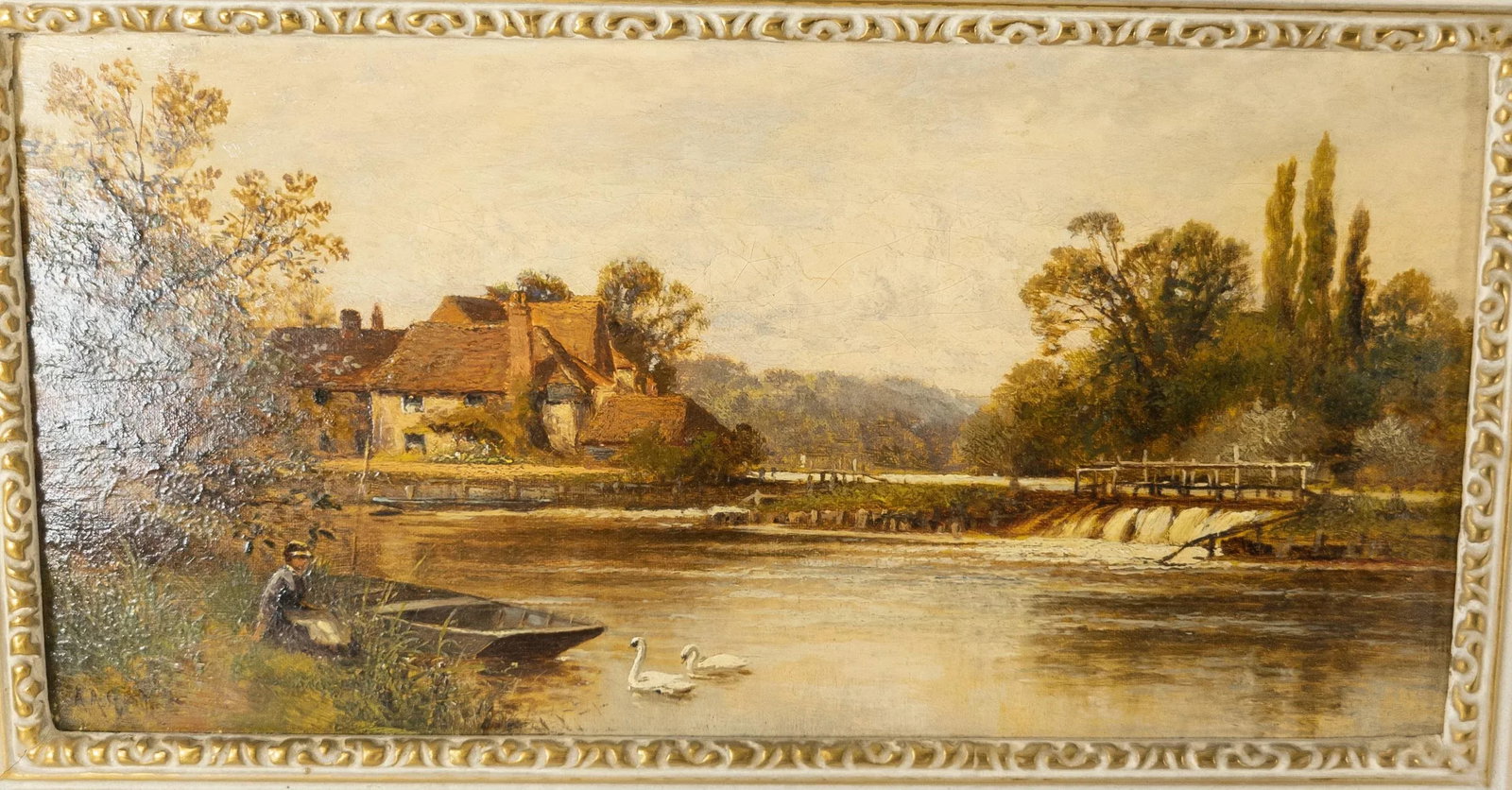 English Country Oil Painting on Canvas a.a. Glendening Sr - 2