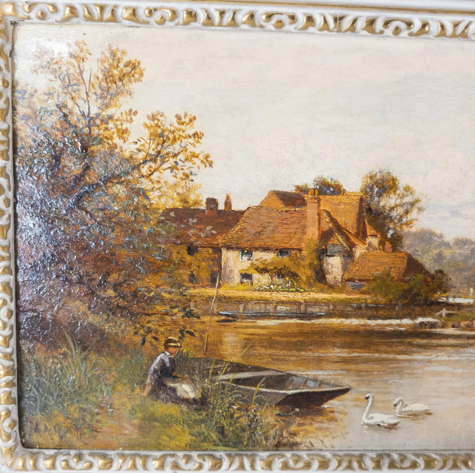 English Country Oil Painting on Canvas a.a. Glendening Sr - 5