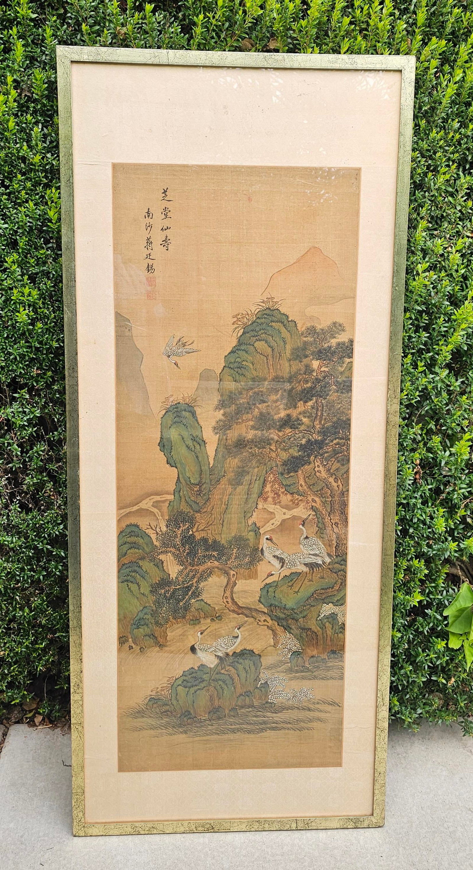 Qing Dynasty Artist Signed Hanging Scroll Attributed to Jiang Tingxi (1669-1732) - 2