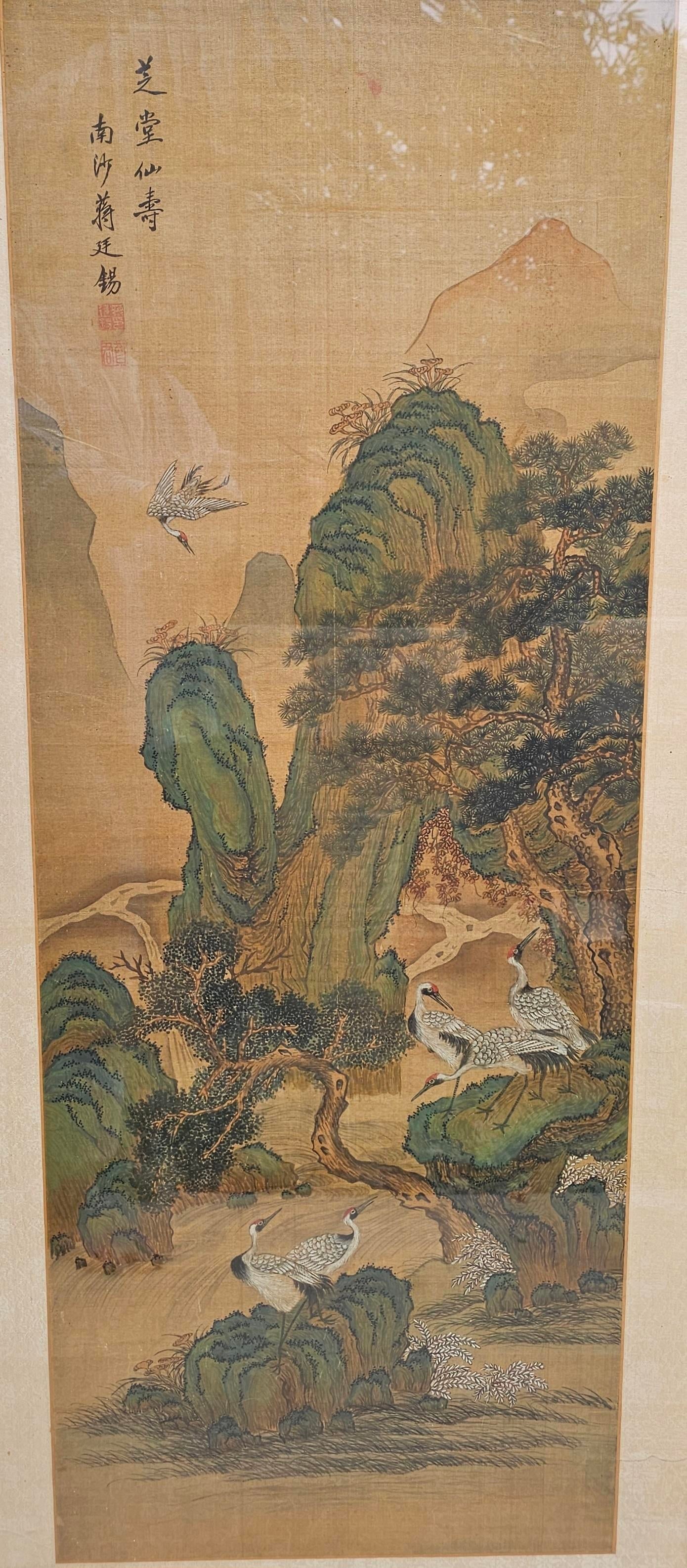 Qing Dynasty Artist Signed Hanging Scroll Attributed to Jiang Tingxi (1669-1732) - 3