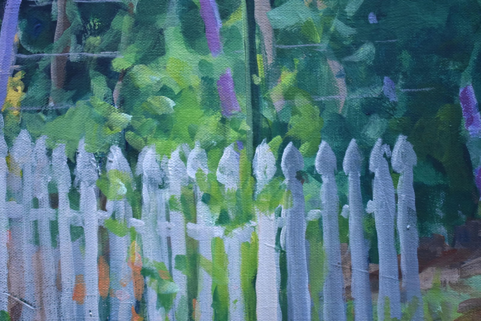 "The Garden, Late Summer" Contemporary Plein Air Painting by Stephen Remick, Framed - 6