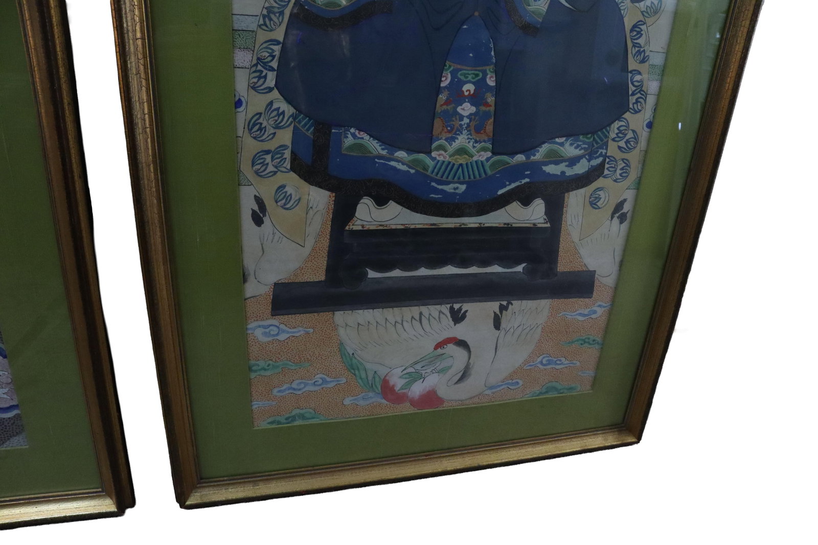 Pair of Large Antique Chinese 19th Century Painted Ancestor Portraits - 4