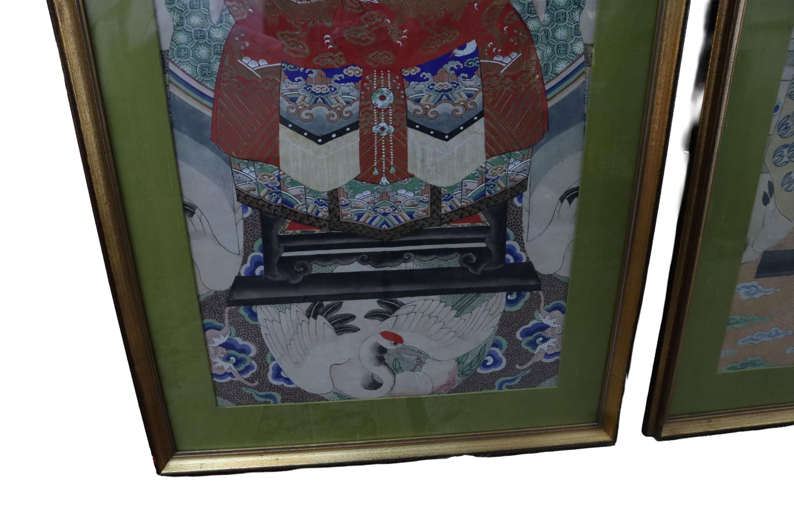Pair of Large Antique Chinese 19th Century Painted Ancestor Portraits - 5