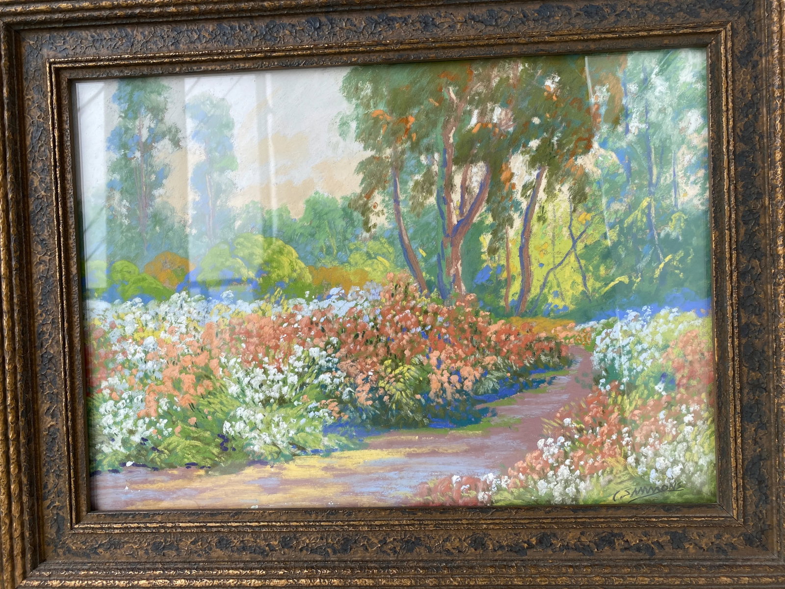 Edward Emerson Simmons Framed Gauche on Board Landscape - 2
