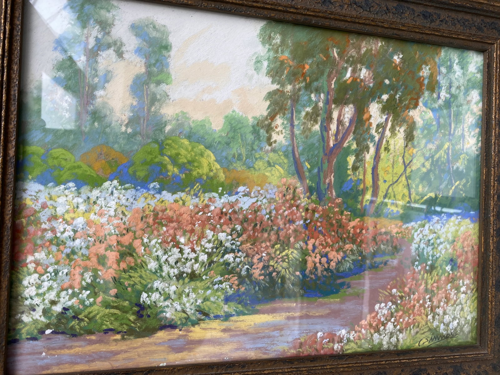 Edward Emerson Simmons Framed Gauche on Board Landscape - 5