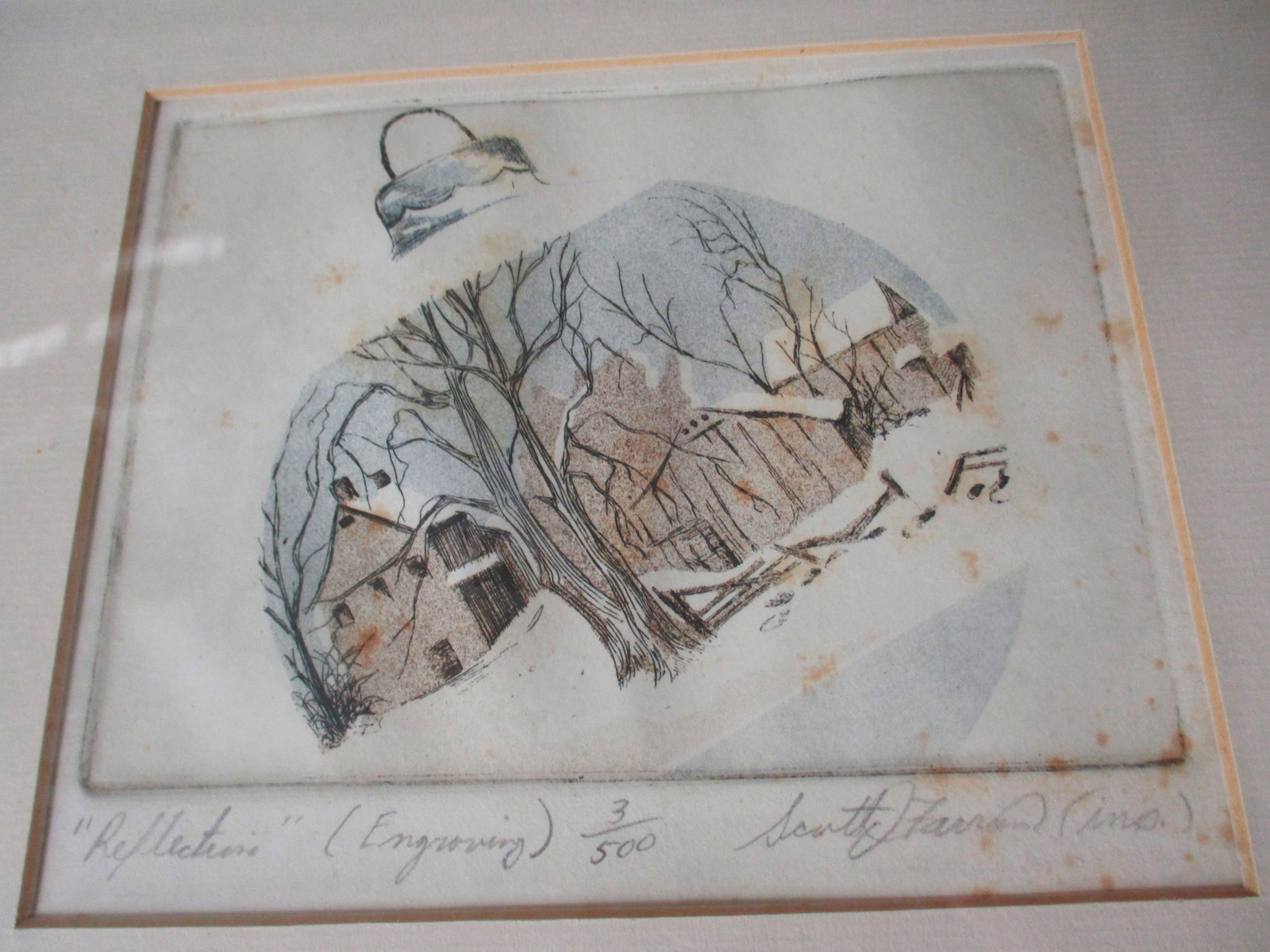 Vintage Christmas "Reflections" Artist Pencil Signed Limited Edition Engraving 3 / 500 - 3