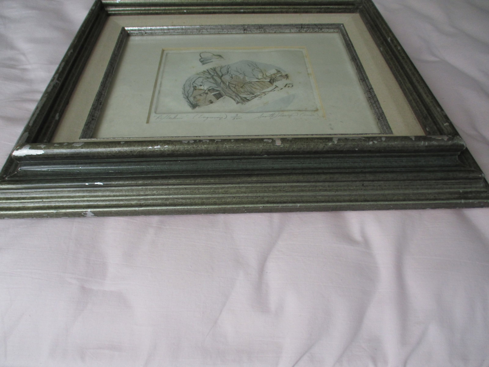 Vintage Christmas "Reflections" Artist Pencil Signed Limited Edition Engraving 3 / 500 - 7