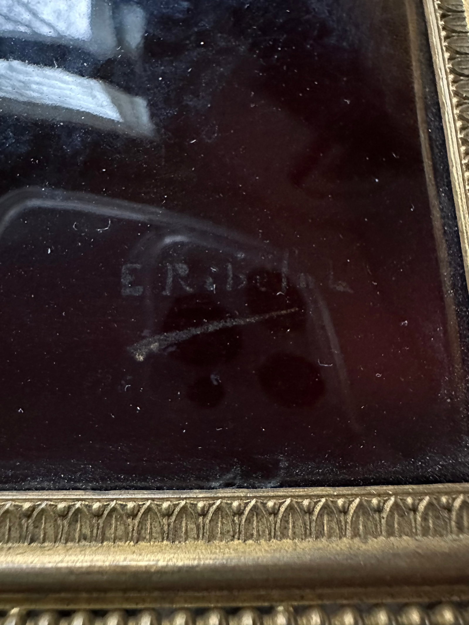 Antique Enamel on Copper Portrait, France, 19th C. - 2