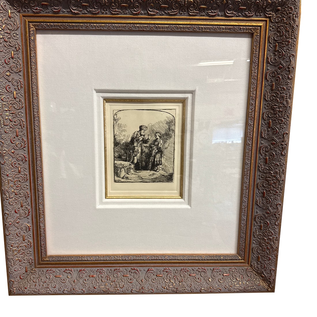 Rembrandt Van Rijn Etching of Abraham and Isaac by the Dutch Master, Created in 1645. Framed Print G (1 of 5)
