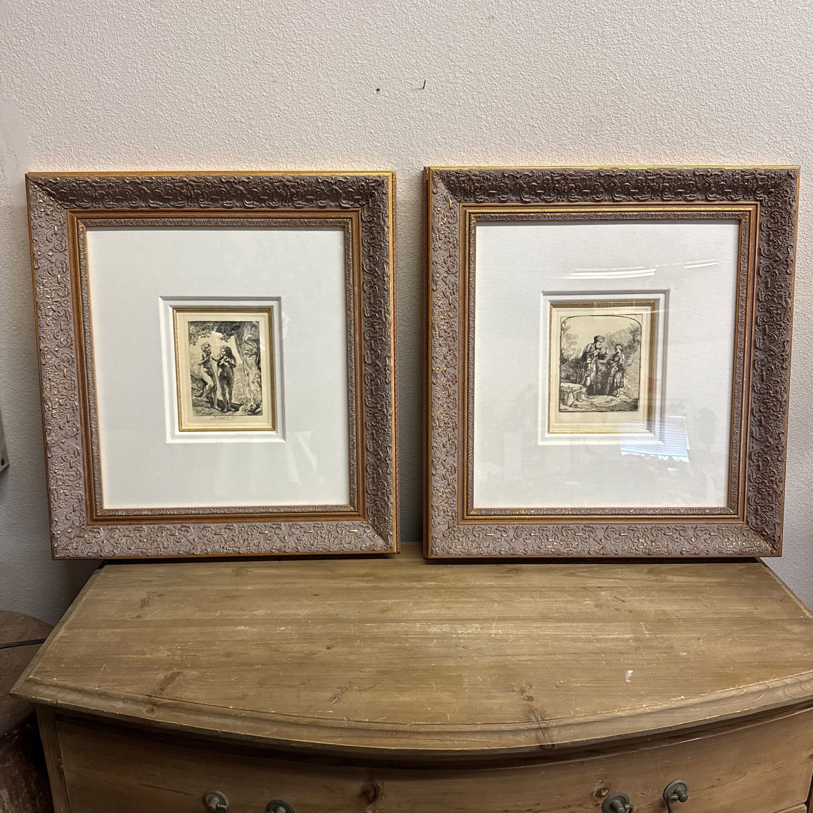 Rembrandt Van Rijn Etching of Abraham and Isaac by the Dutch Master, Created in 1645. Framed Print G - 4