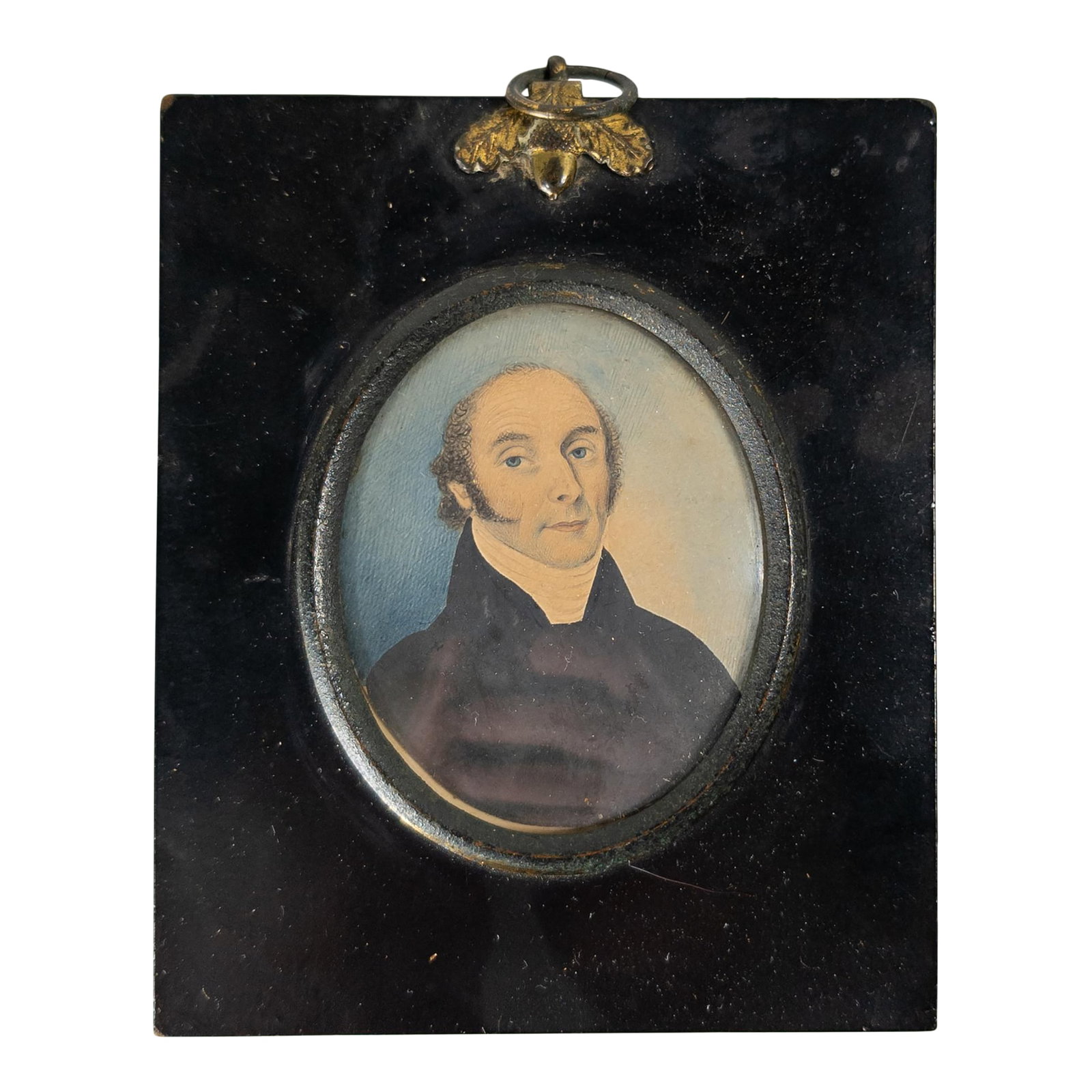Early 19th Century English Miniature Watercolor Portrait of an Esteemed Gentleman: We are selling this fine English watercolor of a gentleman. This watercolor on paper is well executed and appears to feature a man of status, possibly a clergy member. The painting is probably 1st