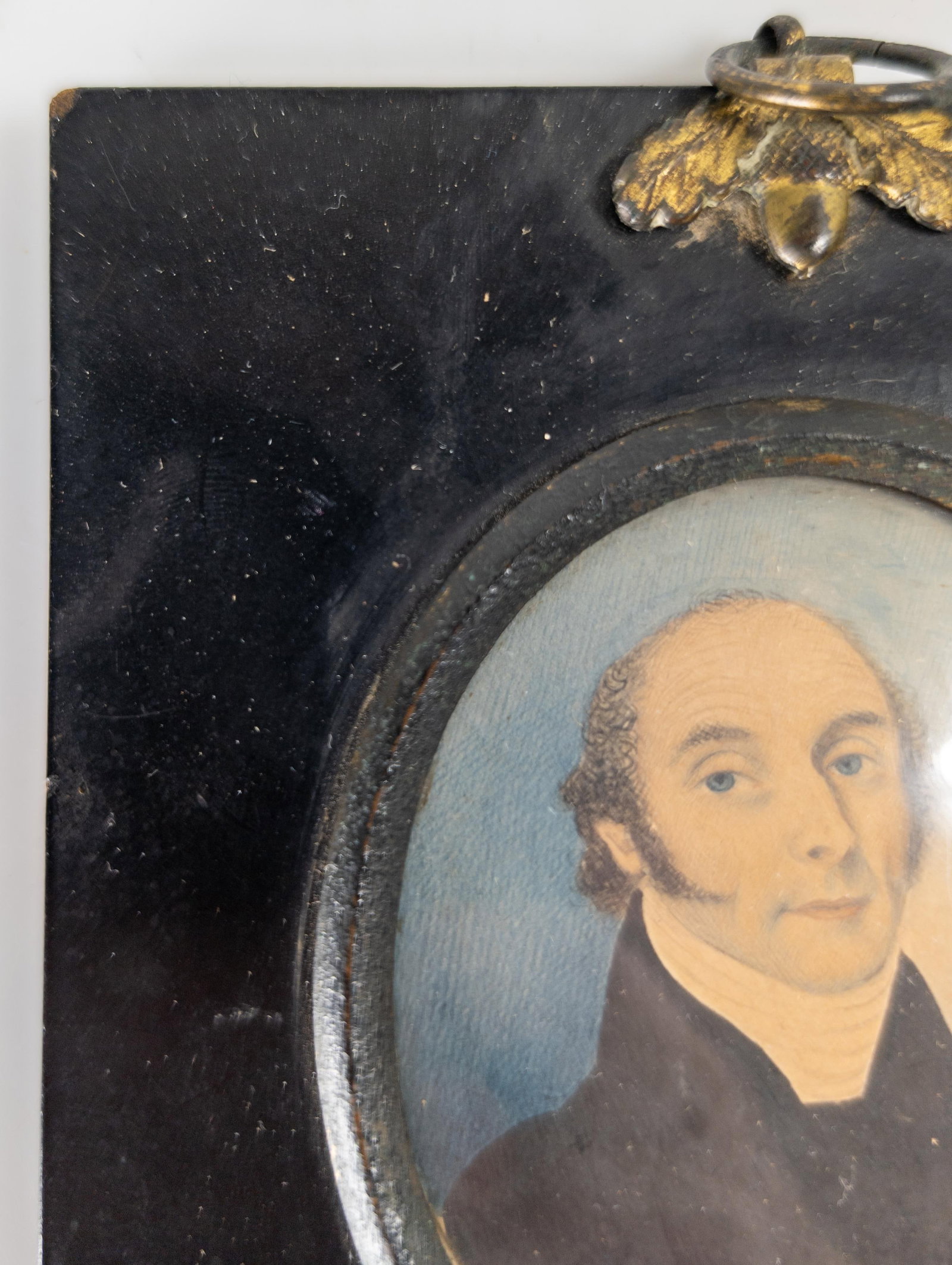 Early 19th Century English Miniature Watercolor Portrait of an Esteemed Gentleman - 6