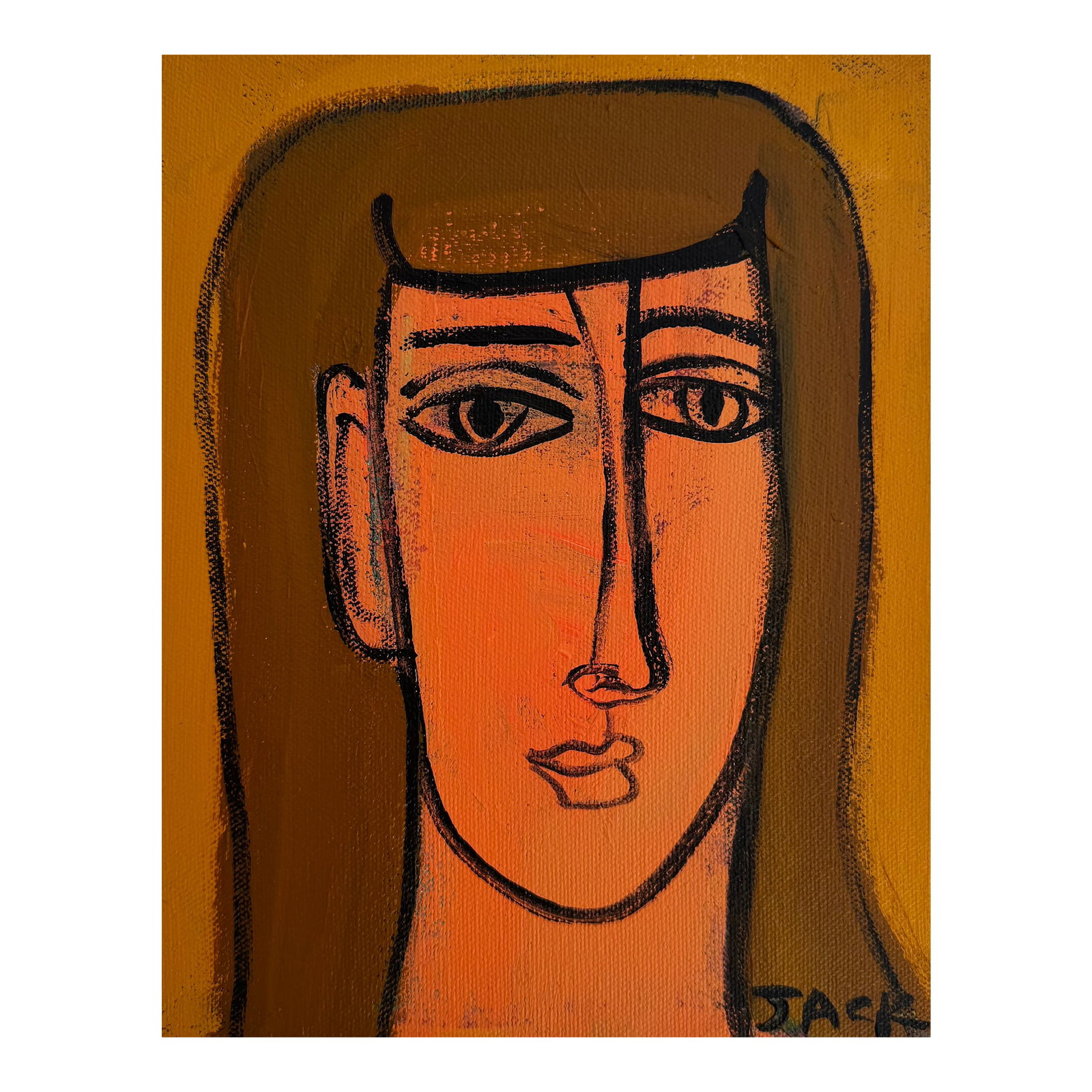 "Woman With Brown Hair", Original Painting by Rebecca Jack: 10"h x 8"w acrylic on canvas. Unframed. Ready to hang. Copyright 2026 Condition: Imperfections: No Imperfections Origin: United States Creator: Artist: Rebecca Jack Materials & Techniques: