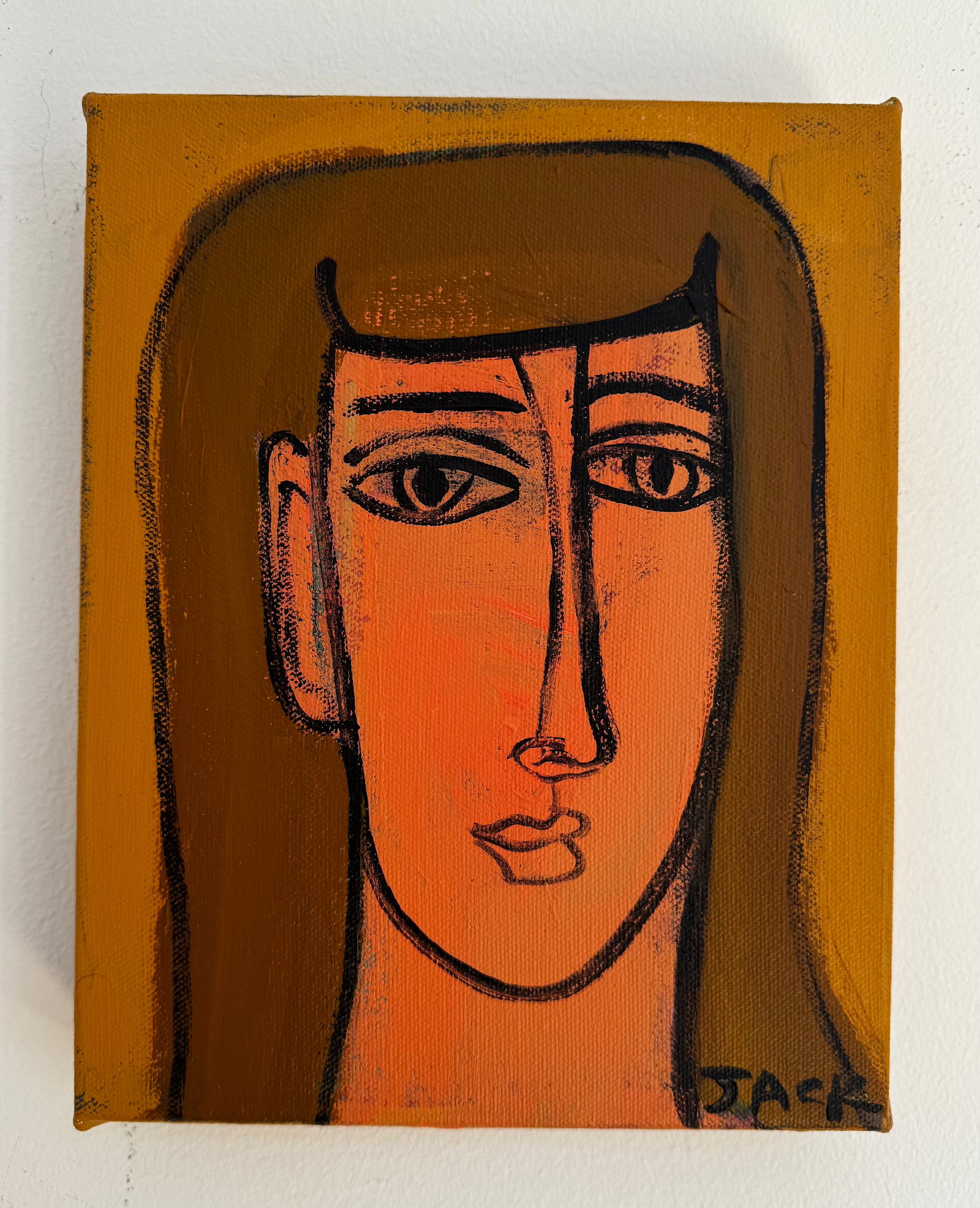 "Woman With Brown Hair", Original Painting by Rebecca Jack - 2
