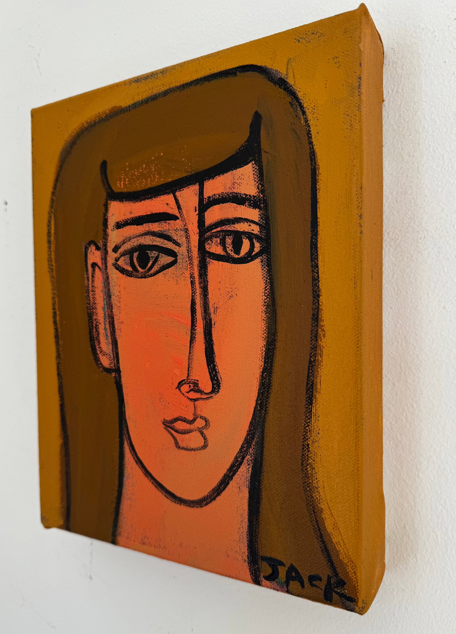 "Woman With Brown Hair", Original Painting by Rebecca Jack - 3